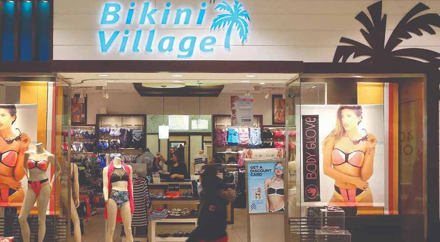 Exterior of a Bikini Village swimwear store