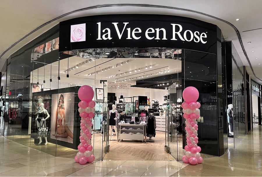 Exterior of a la Vie en Rose women’s lingerie and swimwear store in the Philippines