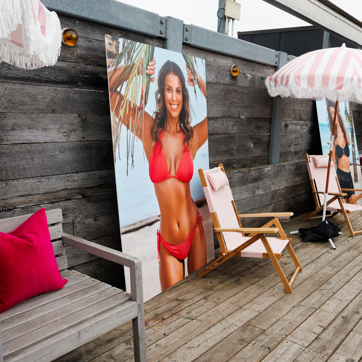 Photos from our summer swimwear event highlighting featured activities, themed decor, and event setup