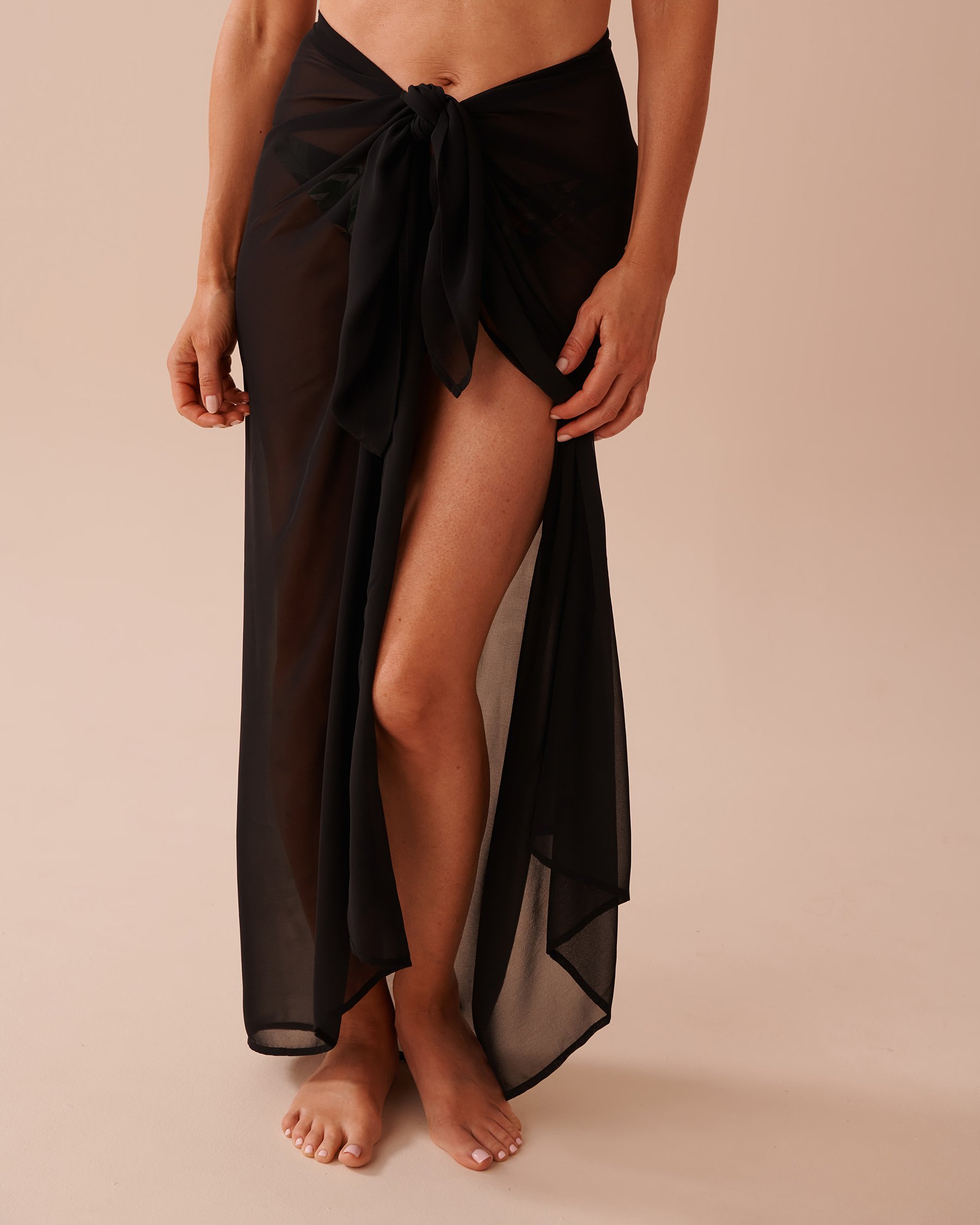 LA VIE EN ROSE AQUA Long Mesh Pareo Black 80200054 - View3