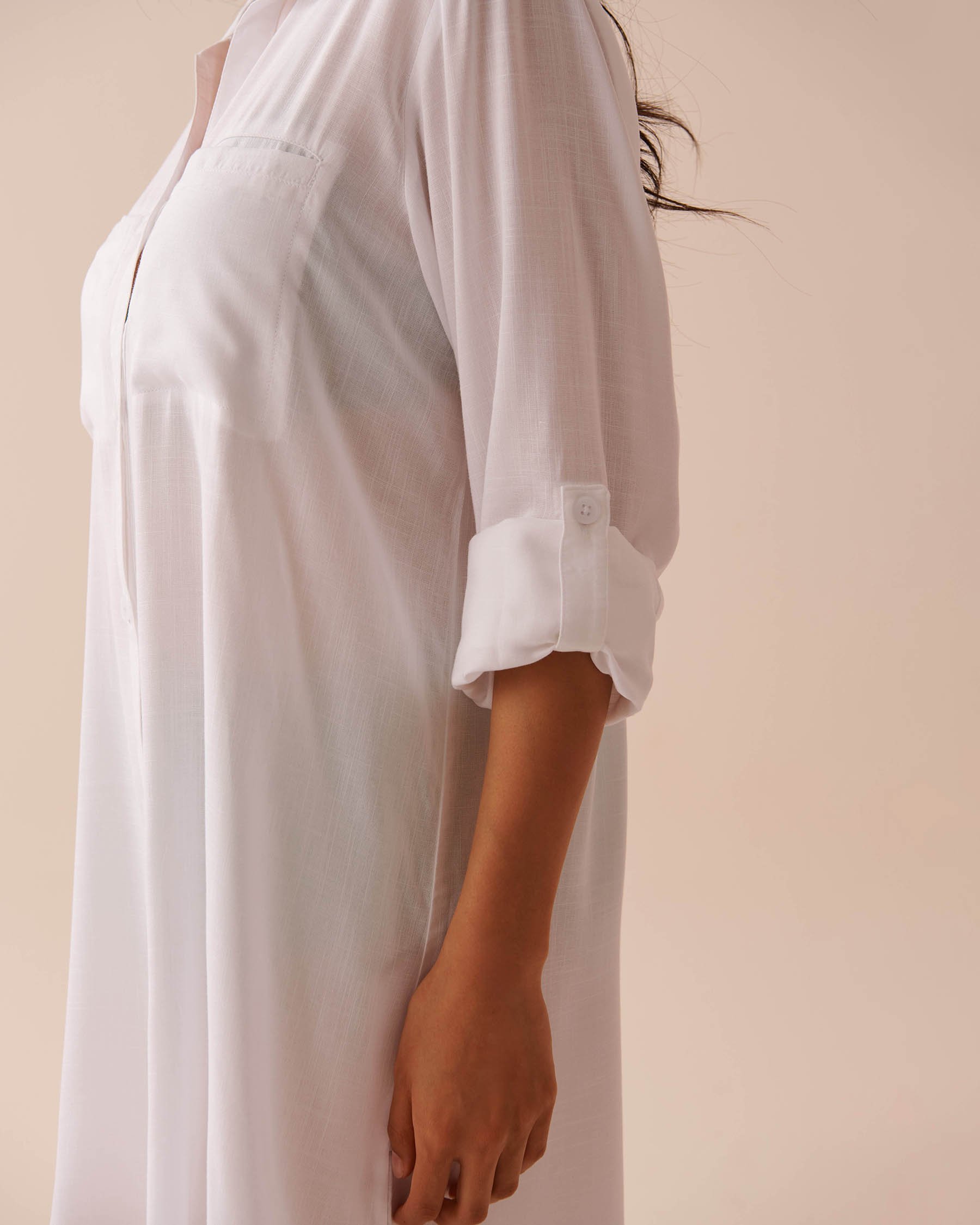 LA VIE EN ROSE AQUA Chemisier long Blanc 80100025 - Voir3