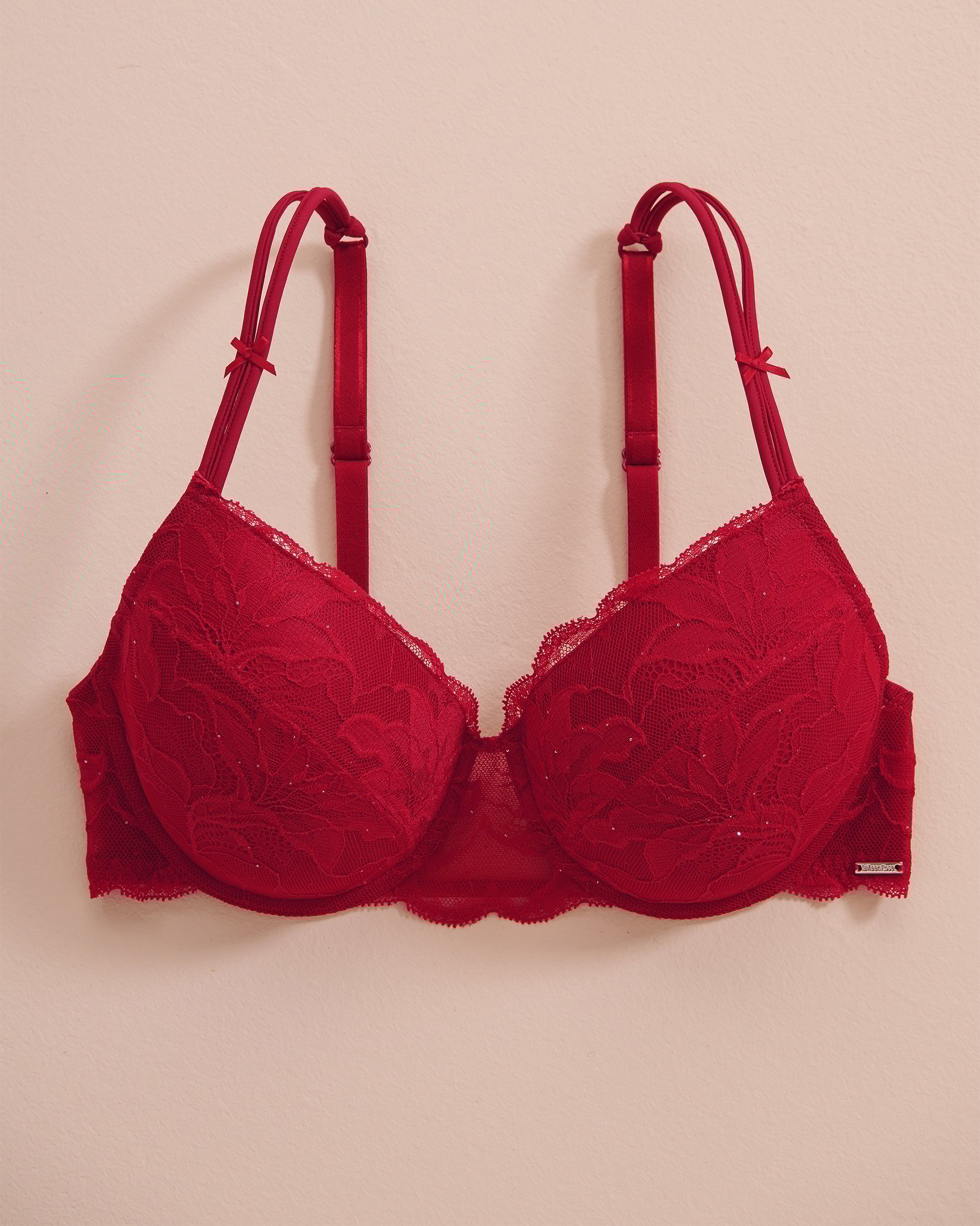 LA VIE EN ROSE Lightly Lined Mastectomy Bra Candy Cane Red 10200448 - View1