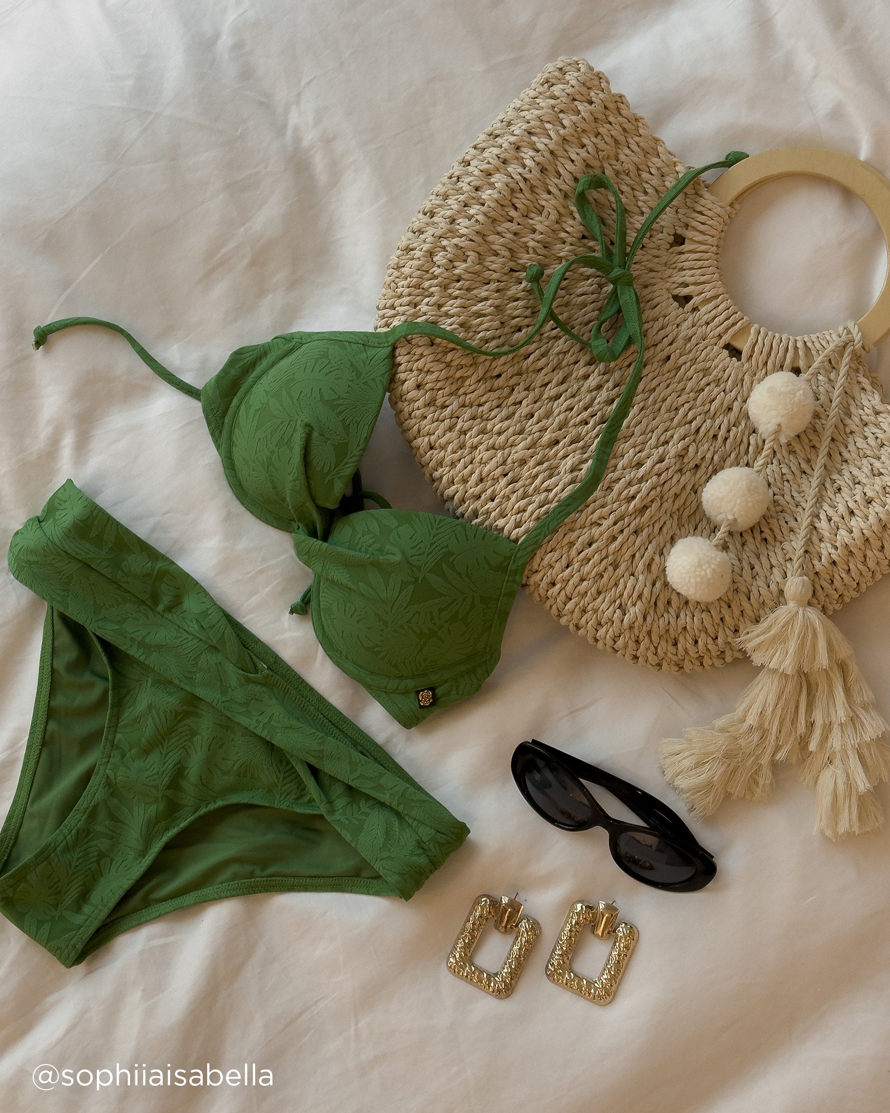 LA VIE EN ROSE AQUA Haut de bikini push-up texturé GREEN TROPICAL LEAVES Feuilles tropicales vertes 70100665 - Voir4