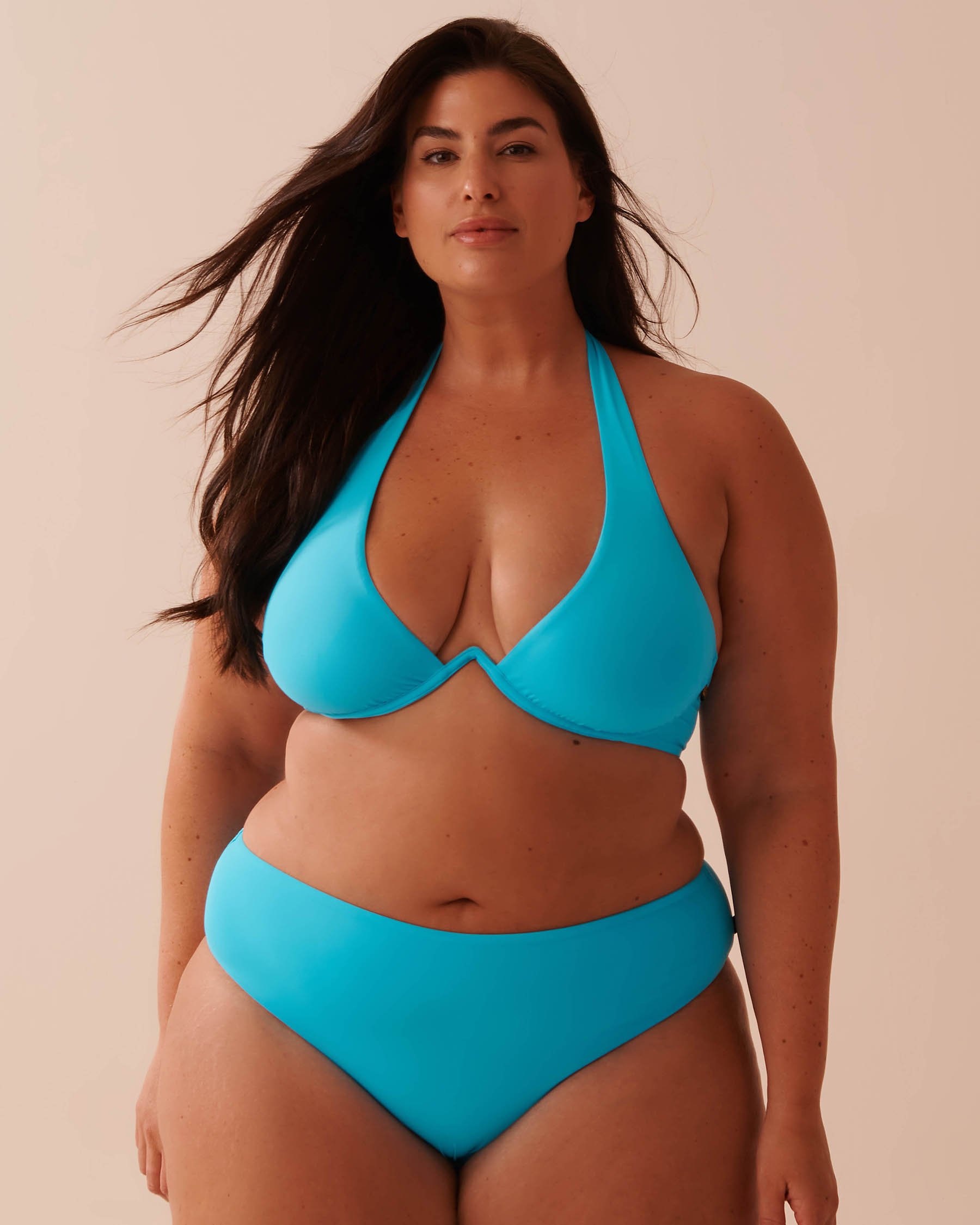 LA VIE EN ROSE AQUA Bas de bikini cheeky taille mi-haute BLUE ATOLL Atoll bleu 70300623 - Voir3