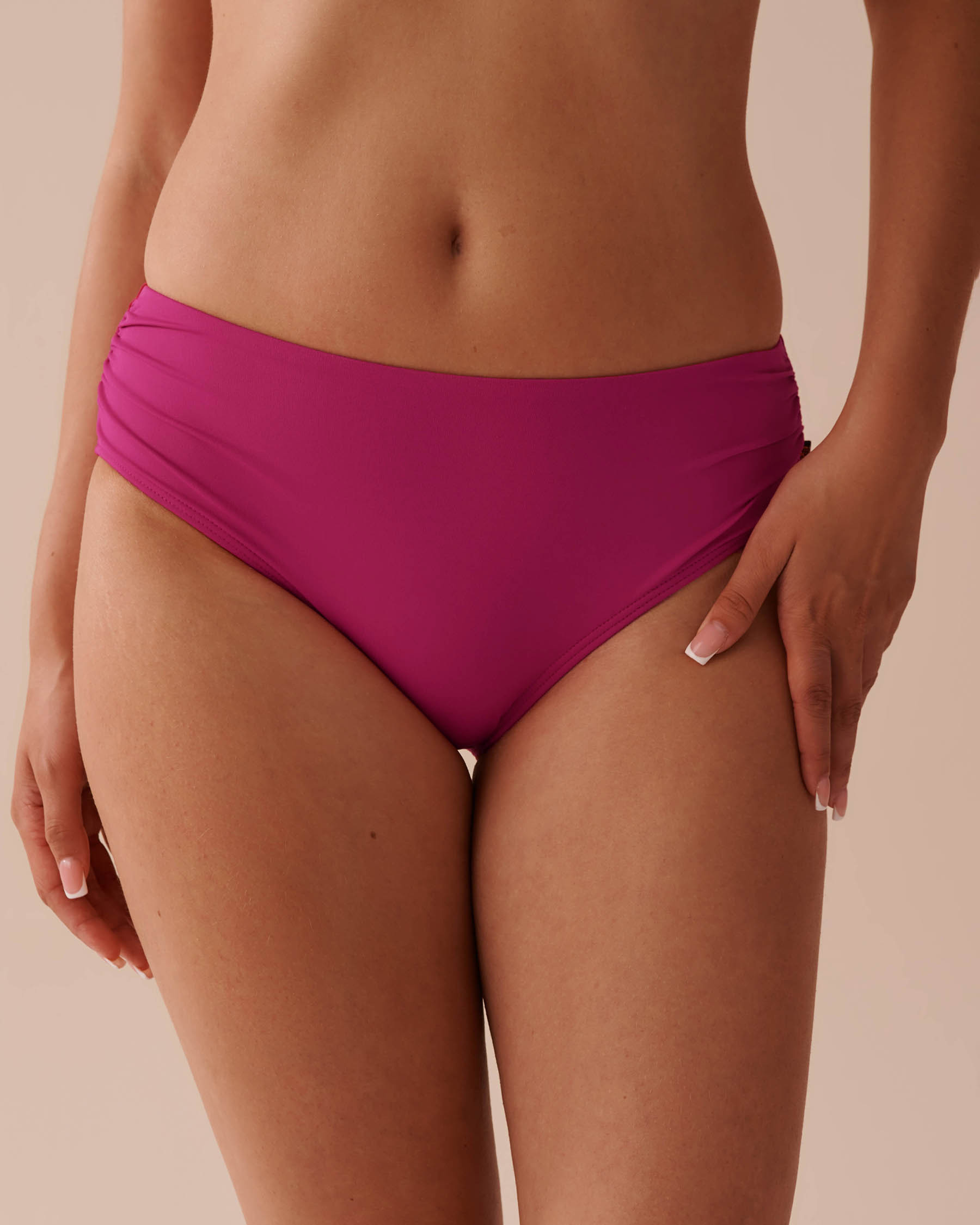 LA VIE EN ROSE AQUA Bas de bikini taille mi-haute HOT PINK Rose vif 70300626 - Voir4