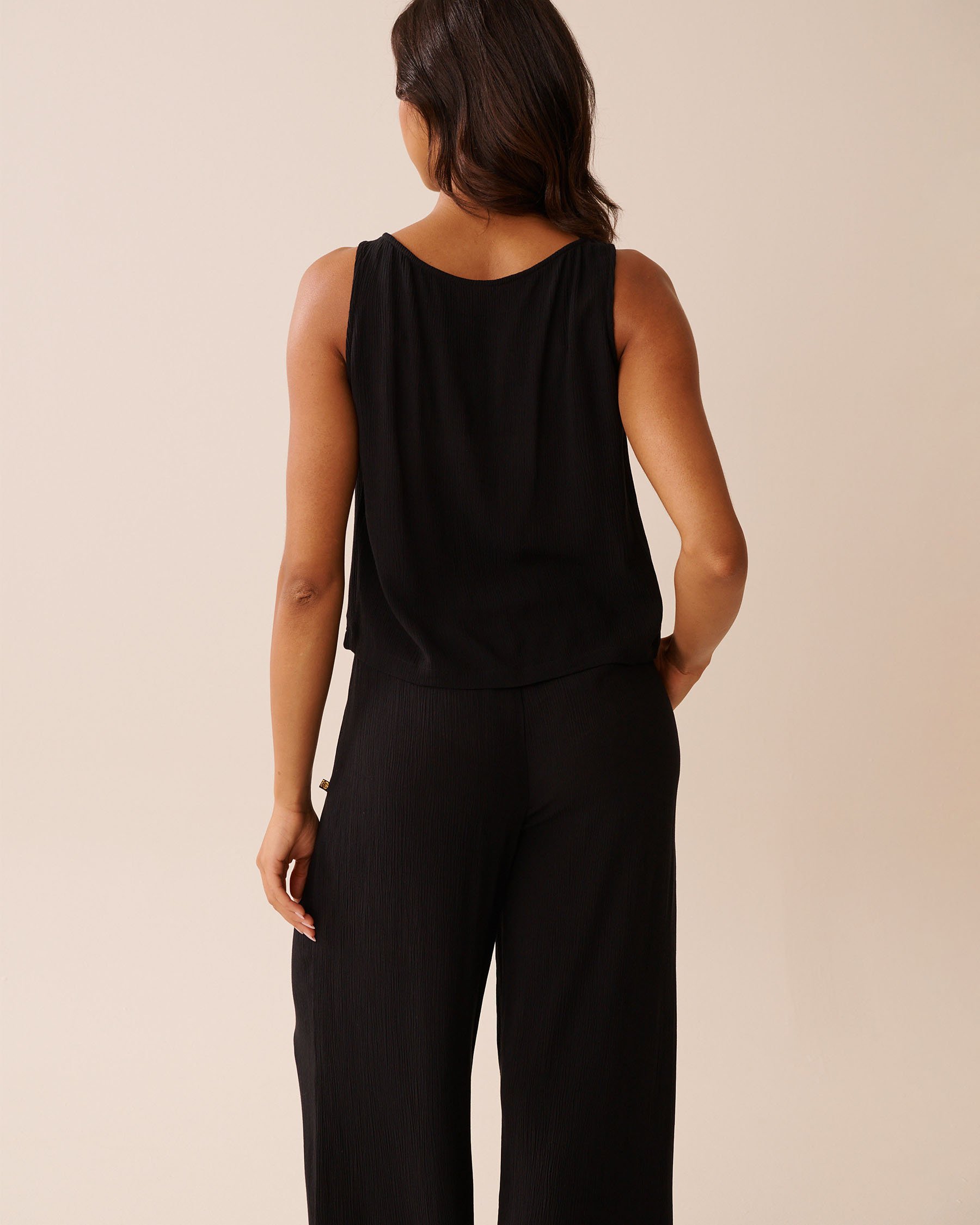 LA VIE EN ROSE AQUA Camisole en gaze Noir 80100038 - View2