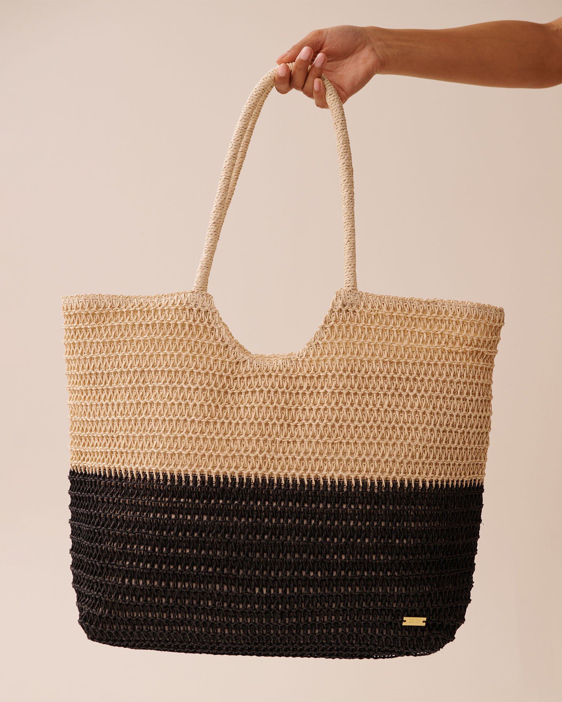 LA VIE EN ROSE AQUA Sac en paille Beige/Noir 80500114 - View3