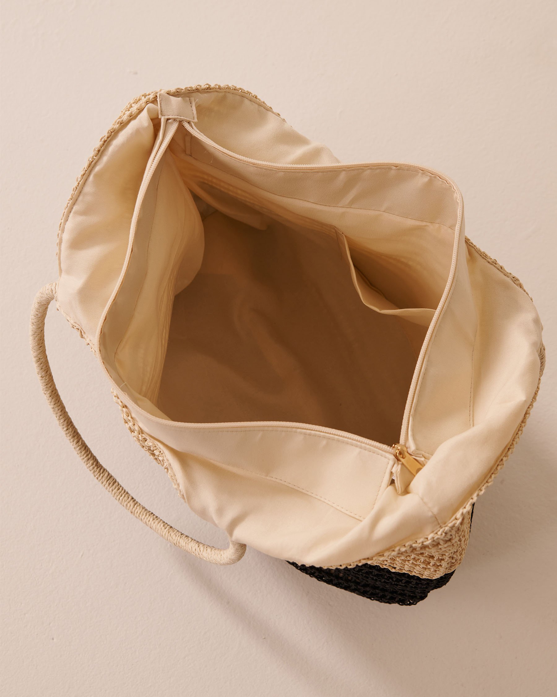 LA VIE EN ROSE AQUA Sac en paille Beige/Noir 80500114 - View4