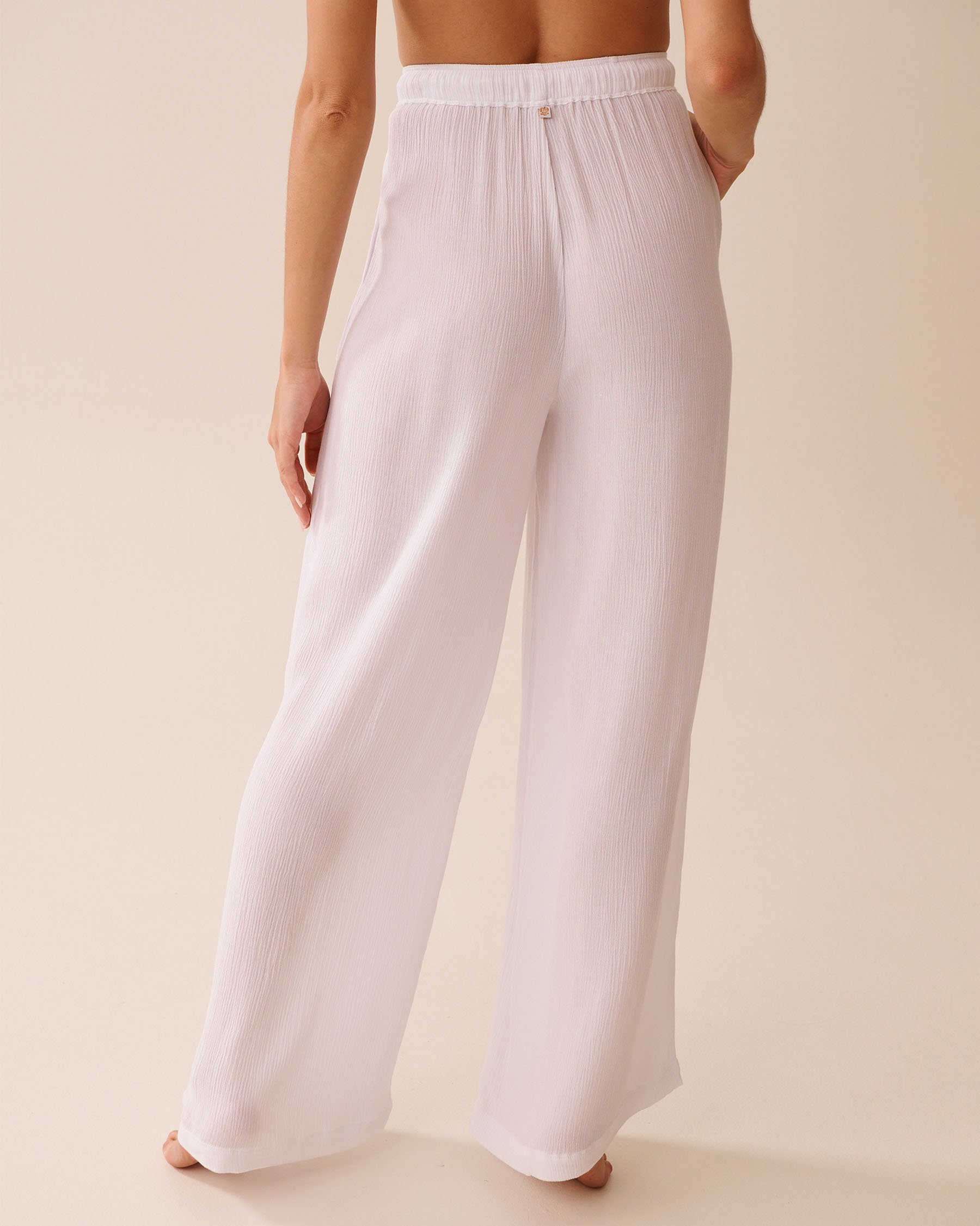 LA VIE EN ROSE AQUA Gauze Pants White 80200078 - View2