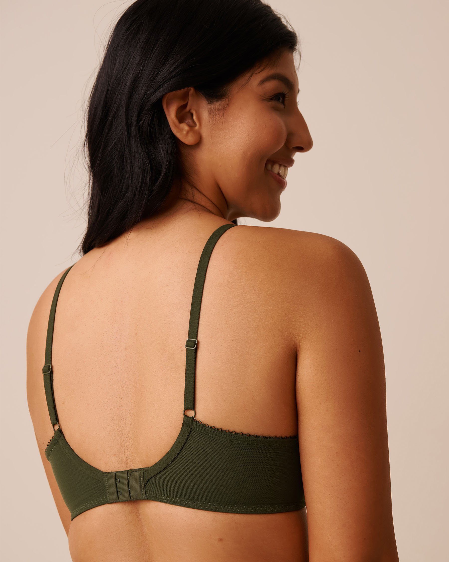 LA VIE EN ROSE Lightly Lined Flexible Demi Bra Olive Green 10200519 - View5