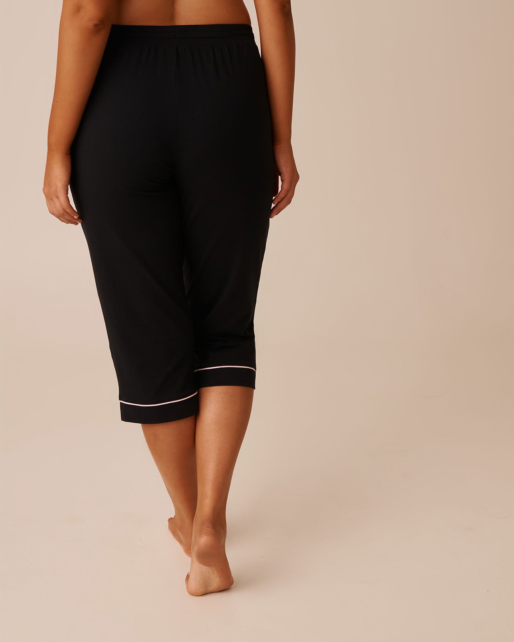 LA VIE EN ROSE Capri de pyjama en coton Noir 40200750 - View2