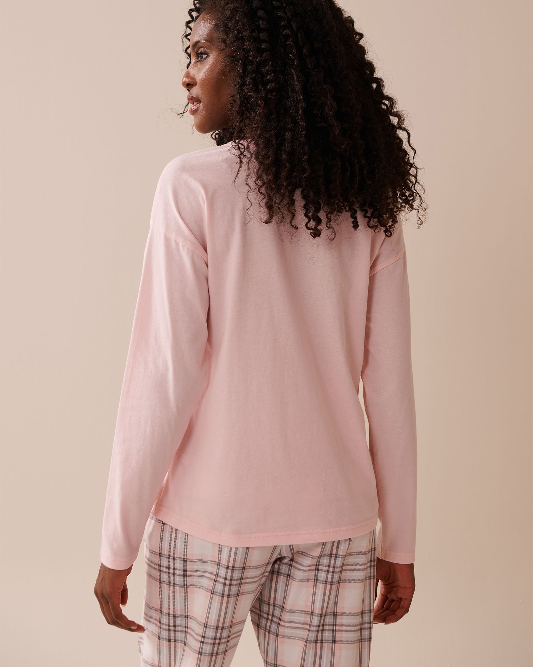 LA VIE EN ROSE Mouse Print Cotton Long Sleeve Shirt Lotus Pink 40100769 - View2