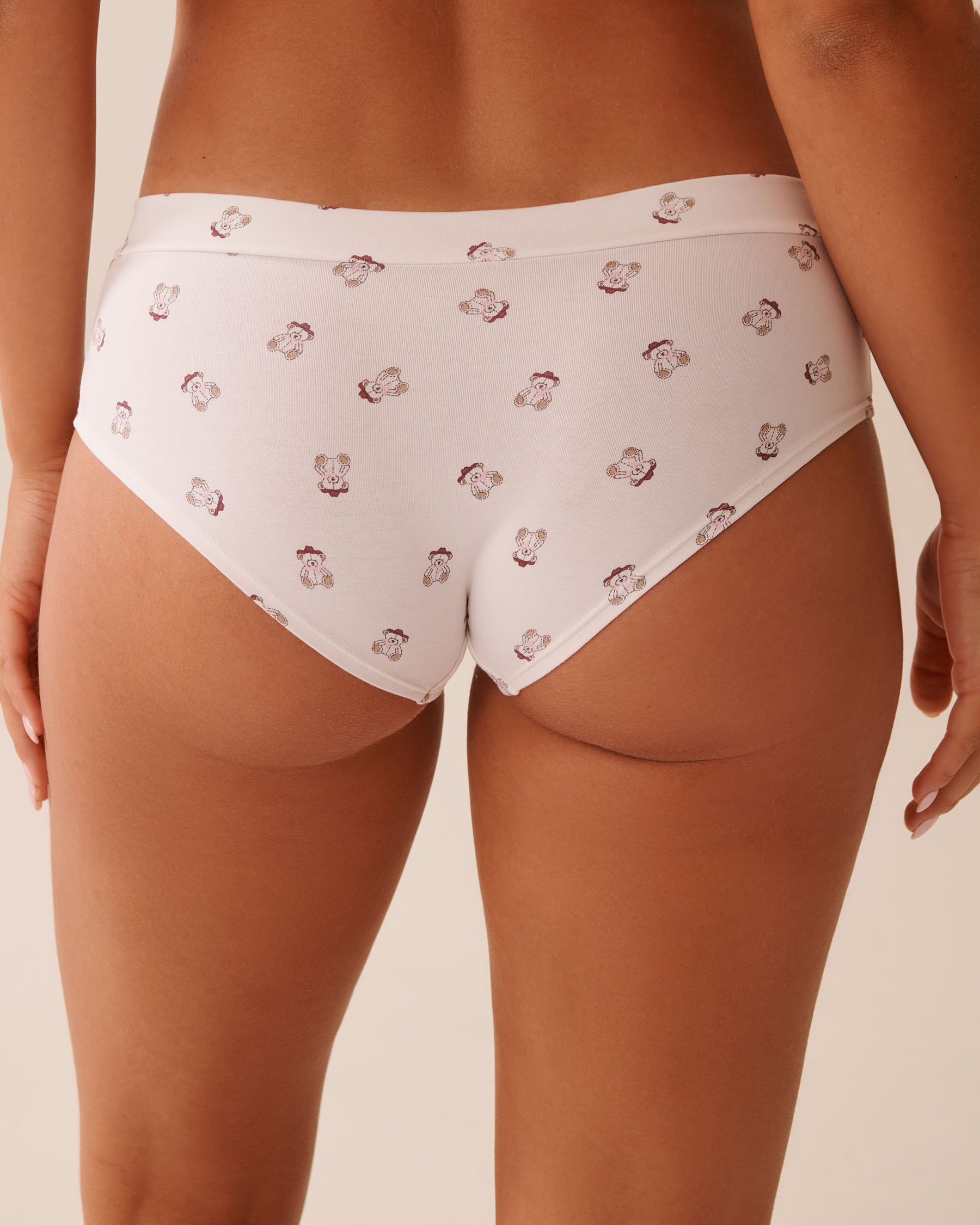 LA VIE EN ROSE Cotton Hiphugger Panty White/Cowboy Teddy Bears 20100637 - View2
