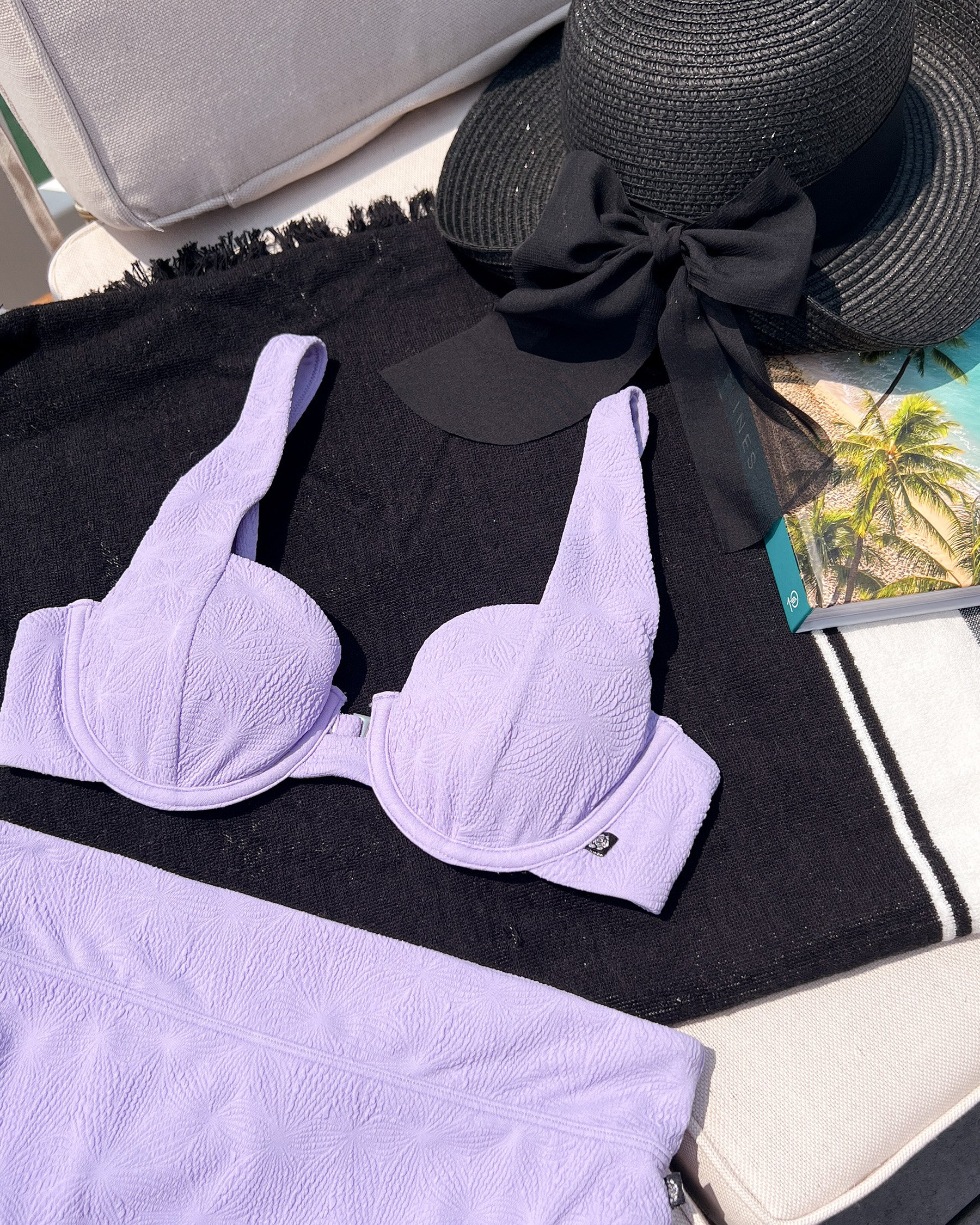 LA VIE EN ROSE AQUA LAVENDER POP Textured Plunge Bikini Top Lavander Pop 70100803 - View4