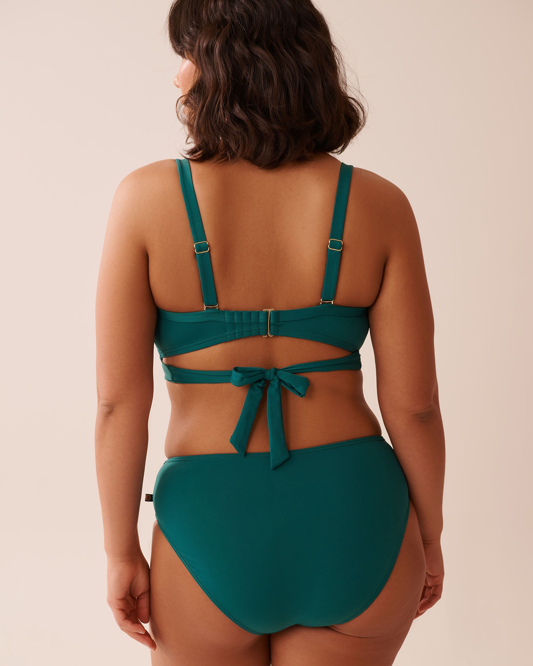 LA VIE EN ROSE AQUA TEAL BLUE D Cup Draped Bikini Top Teal Blue 70200184 - View2