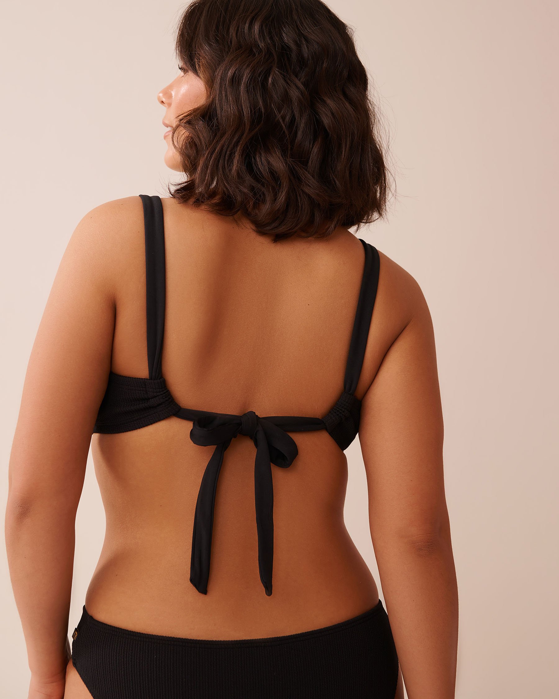 LA VIE EN ROSE AQUA Haut de bikini balconnet bonnet D texturé SOLID Noir 70200186 - Voir3