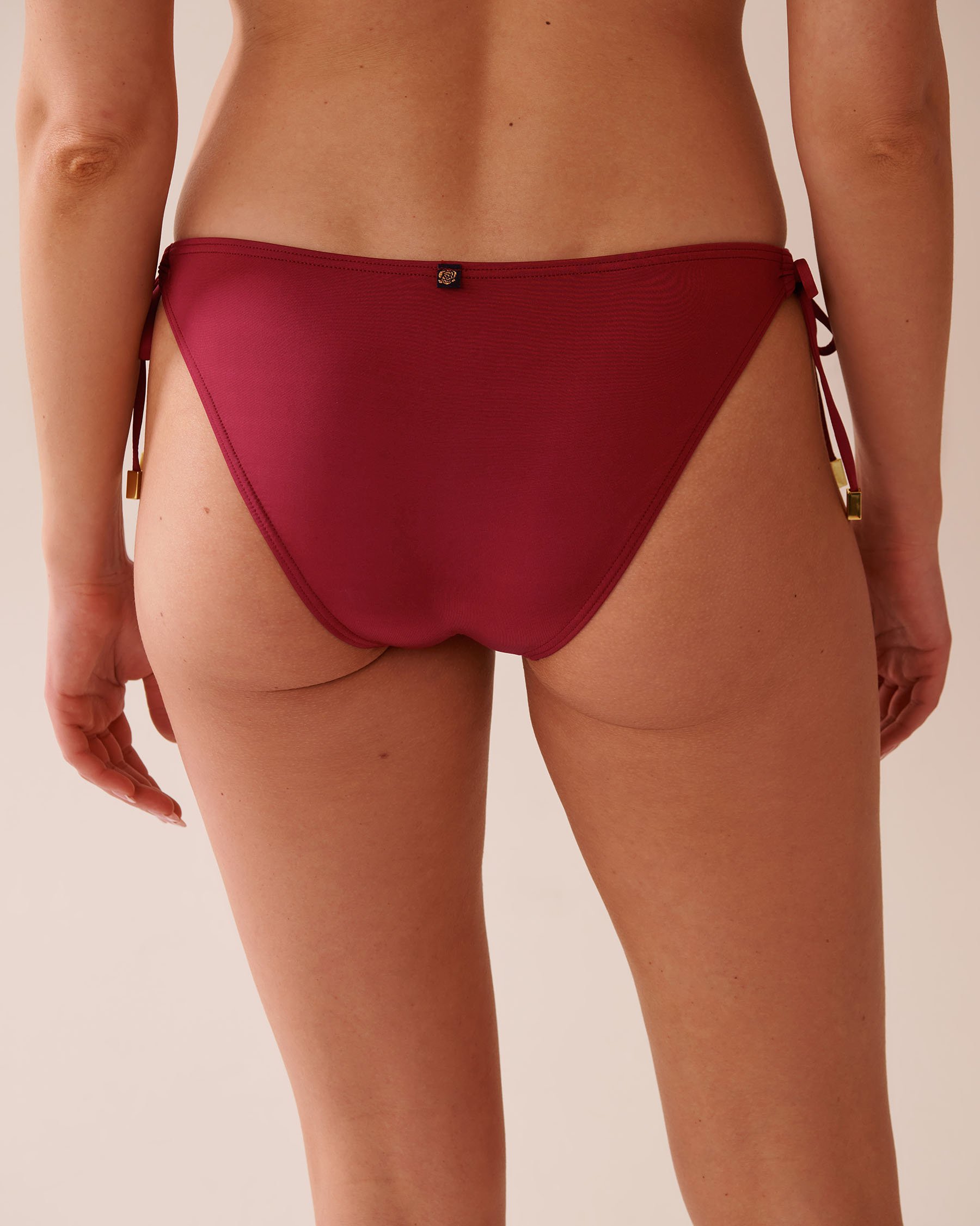 LA VIE EN ROSE AQUA DEEP RED Side Tie Brazilian Bikini Bottom Deep Red 70300749 - View2