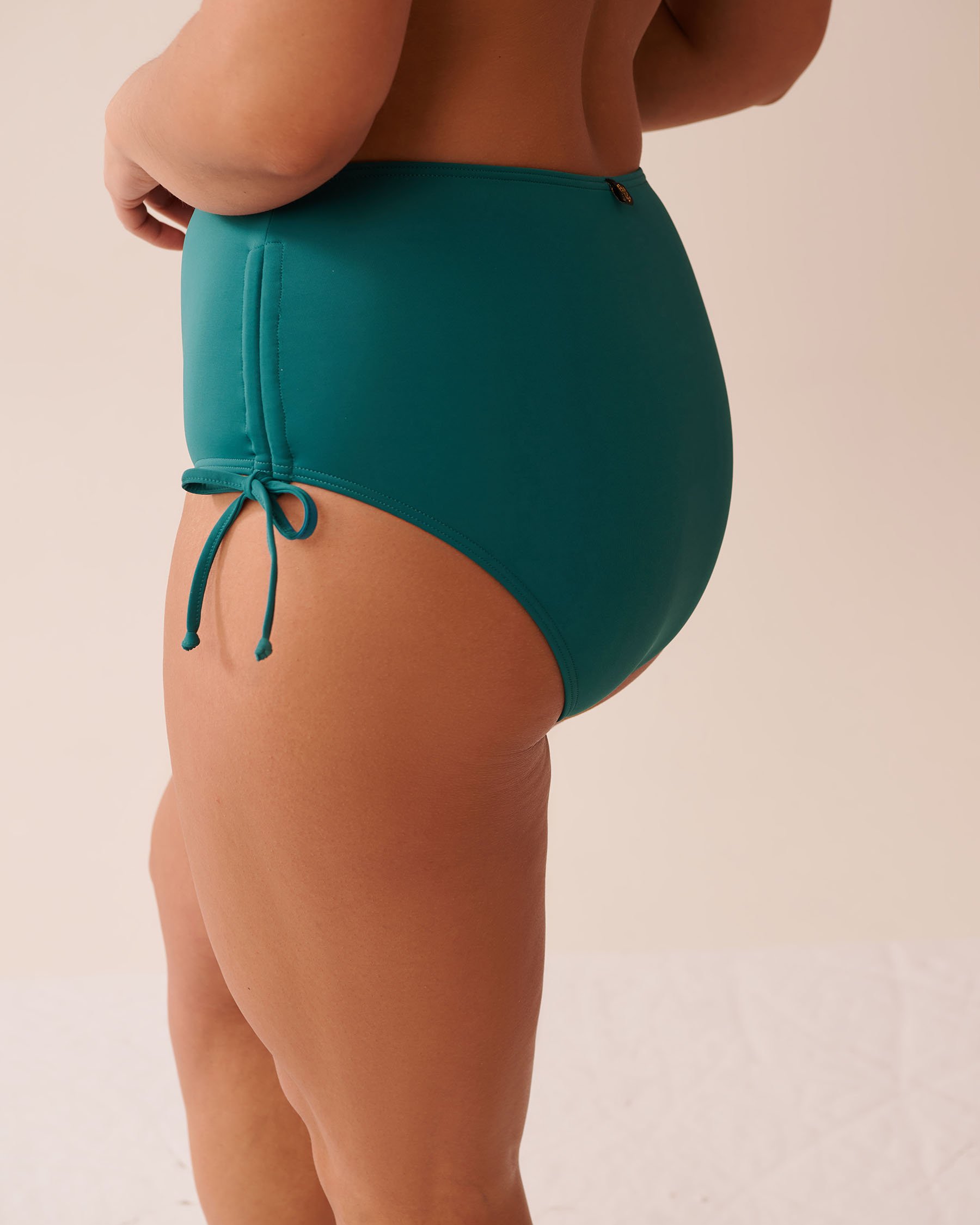 LA VIE EN ROSE AQUA TEAL BLUE Side Tie High Waist Bikini Bottom Teal Blue 70300756 - View3