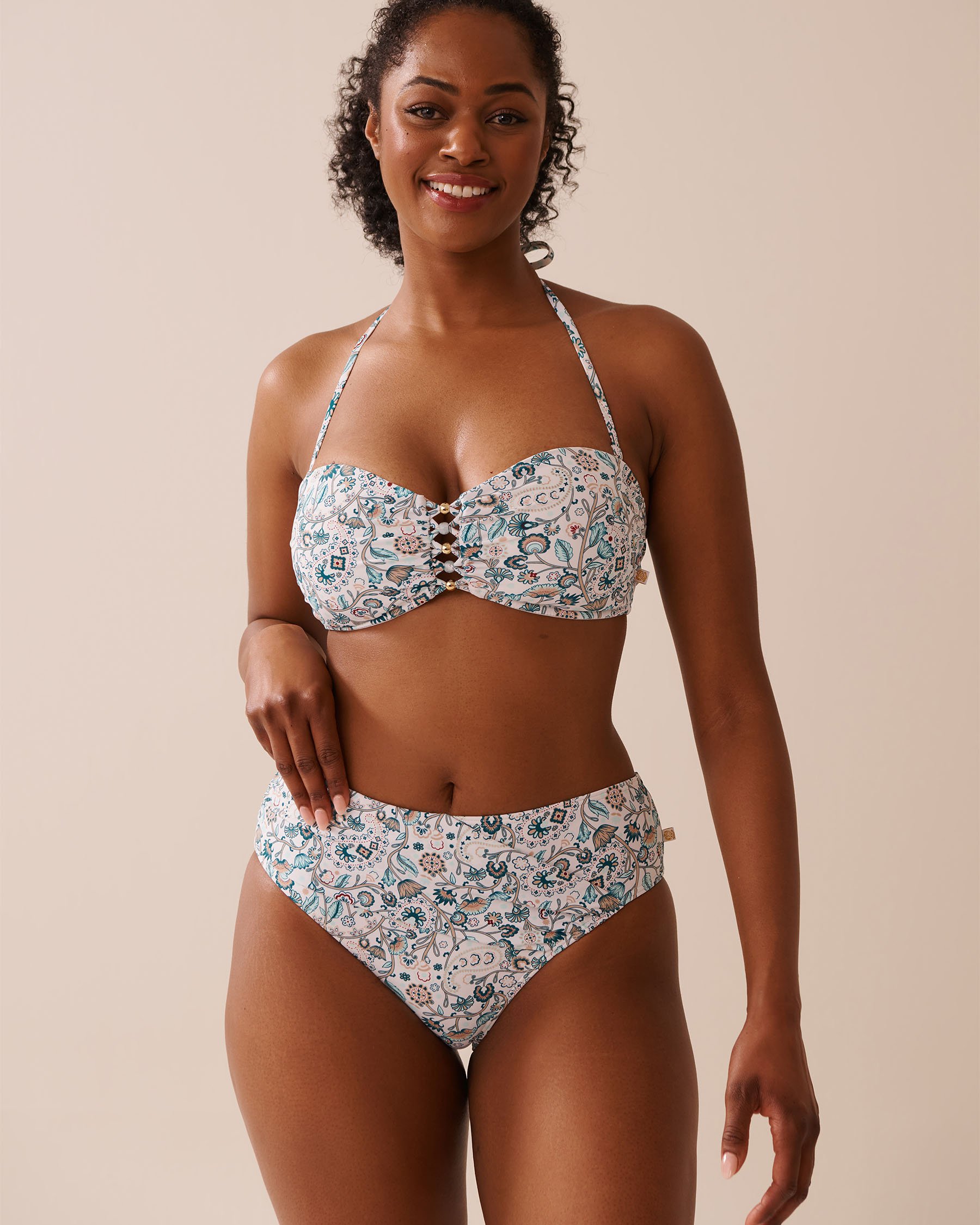 LA VIE EN ROSE AQUA ENCHANTED FLORA Mid Waist Bikini Bottom Enchanted Flora 70300757 - View3