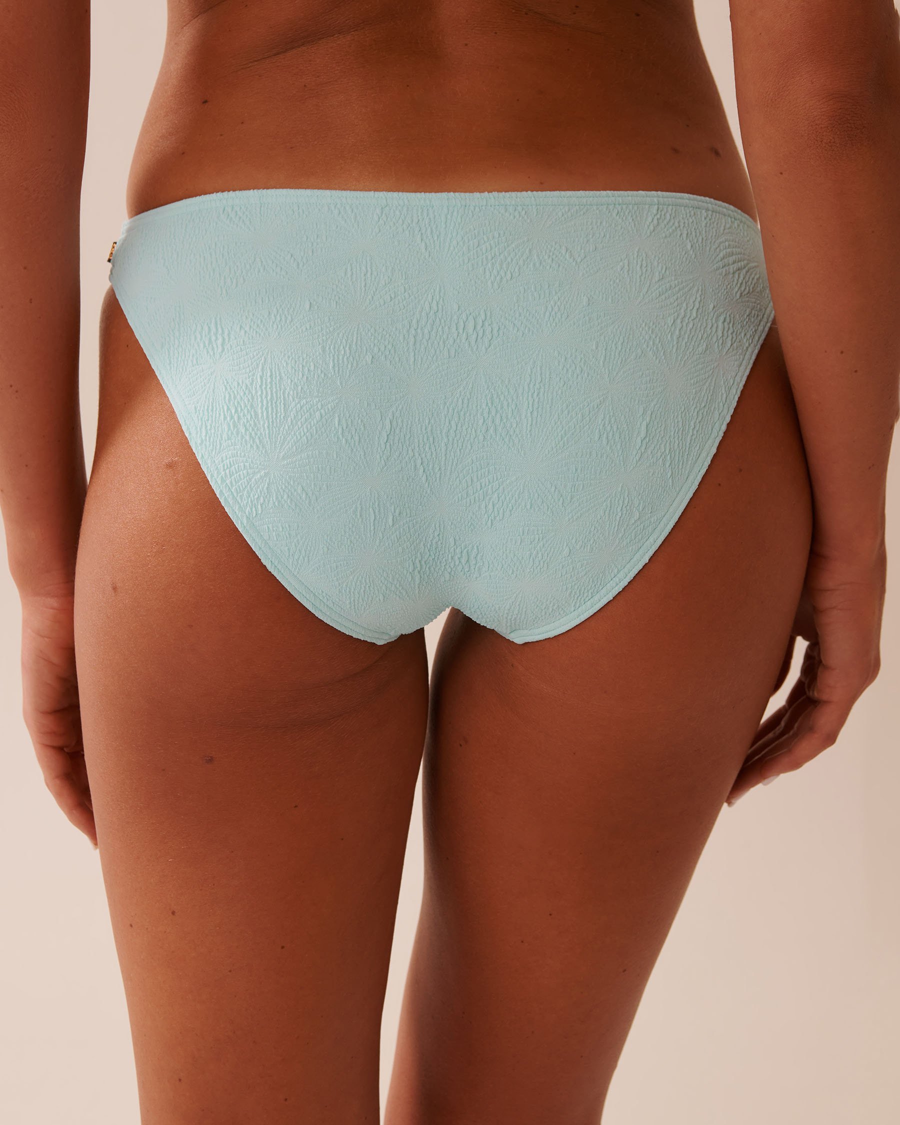 LA VIE EN ROSE AQUA BABY BLUE Textured Low Waist Brazilian Bikini Bottom Baby Blue 70300759 - View5