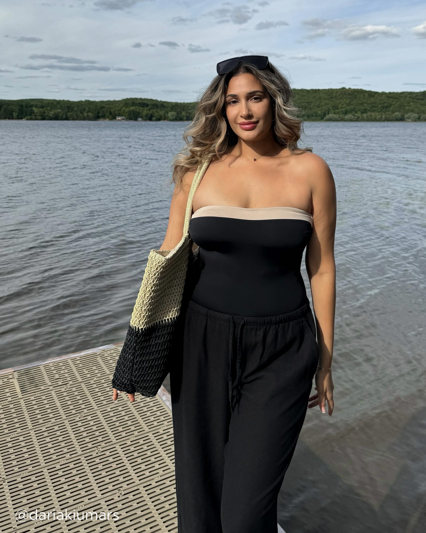 LA VIE EN ROSE AQUA Gauze Pants Black 80200078 - View3