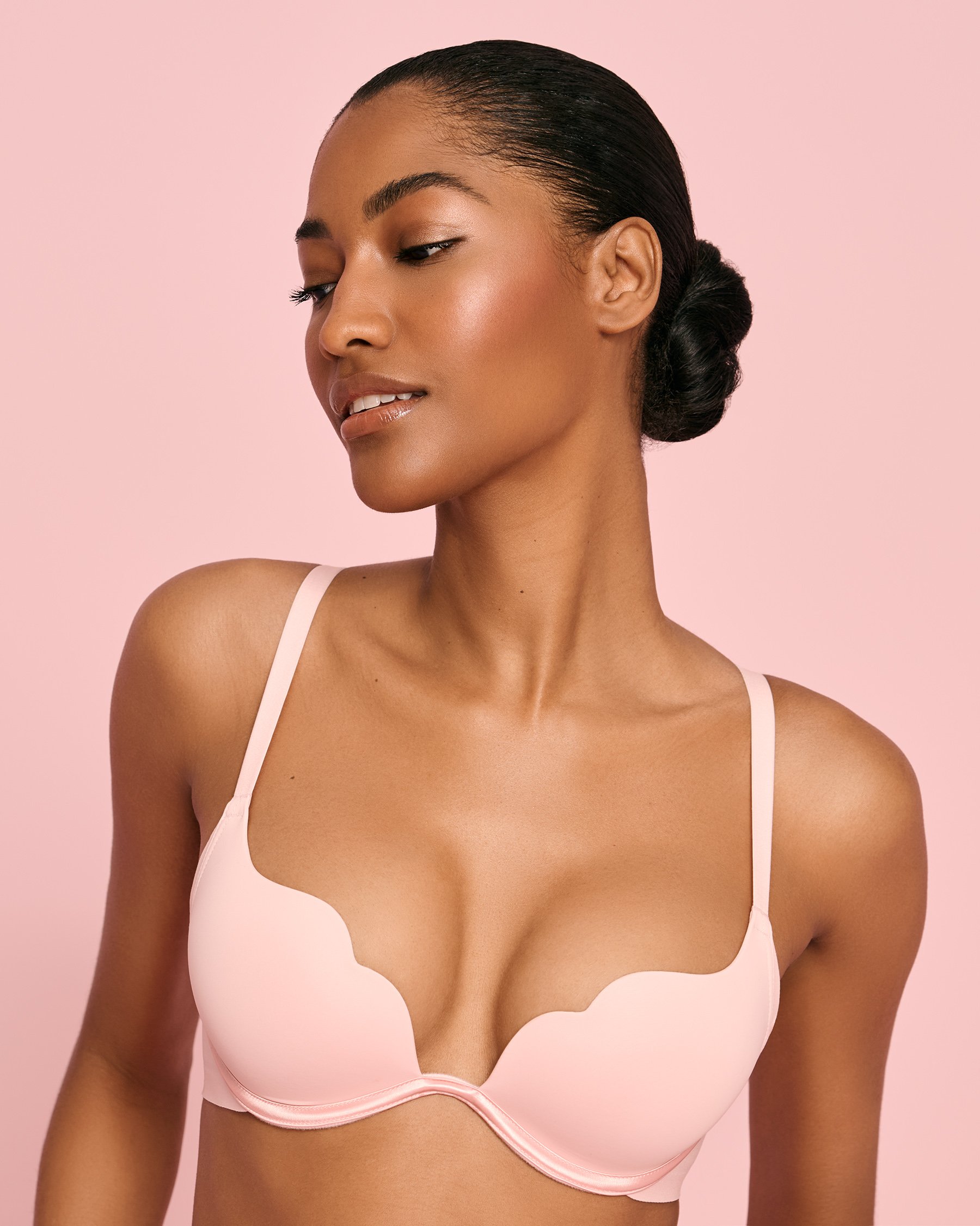 LA VIE EN ROSE Push-up Scalloped Bra Pink 10300211 - View2