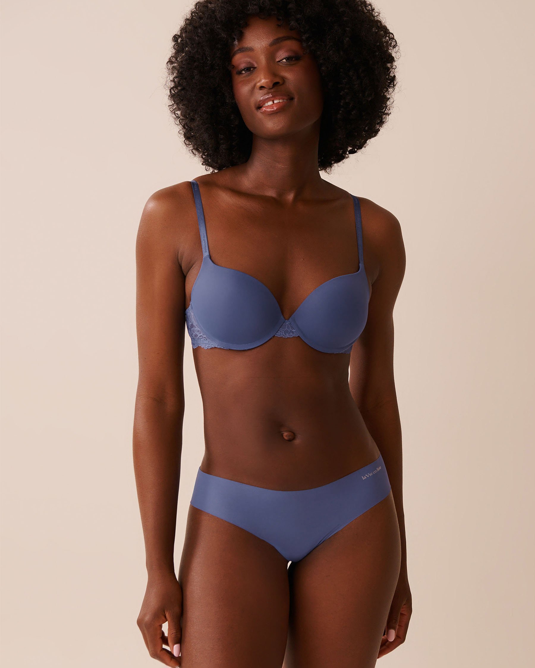 LA VIE EN ROSE Push-up Demi Bra Grey Blue 10300198 - View1