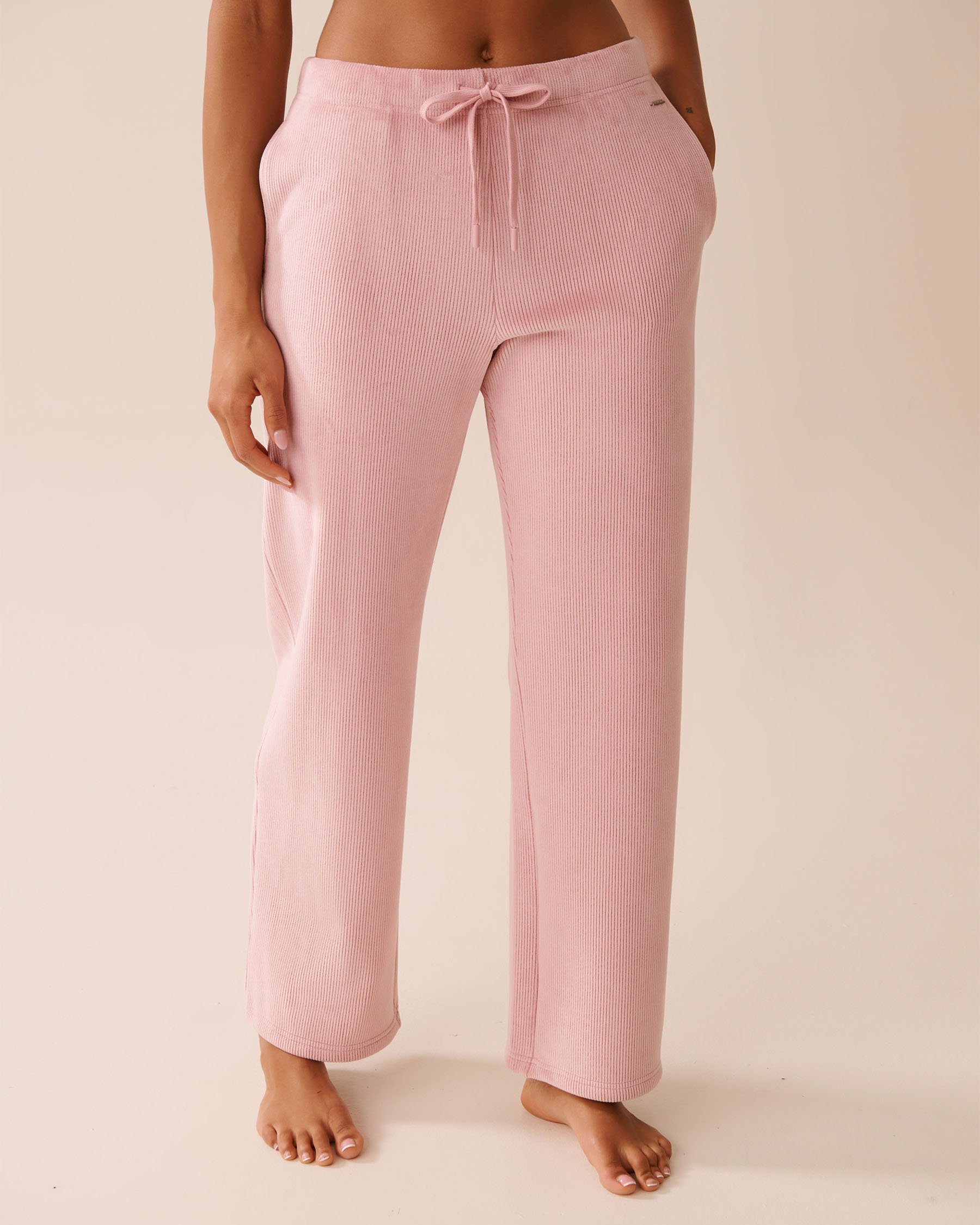 LA VIE EN ROSE Heavy Ribbed Pants Blush Pink 50200104 - View1