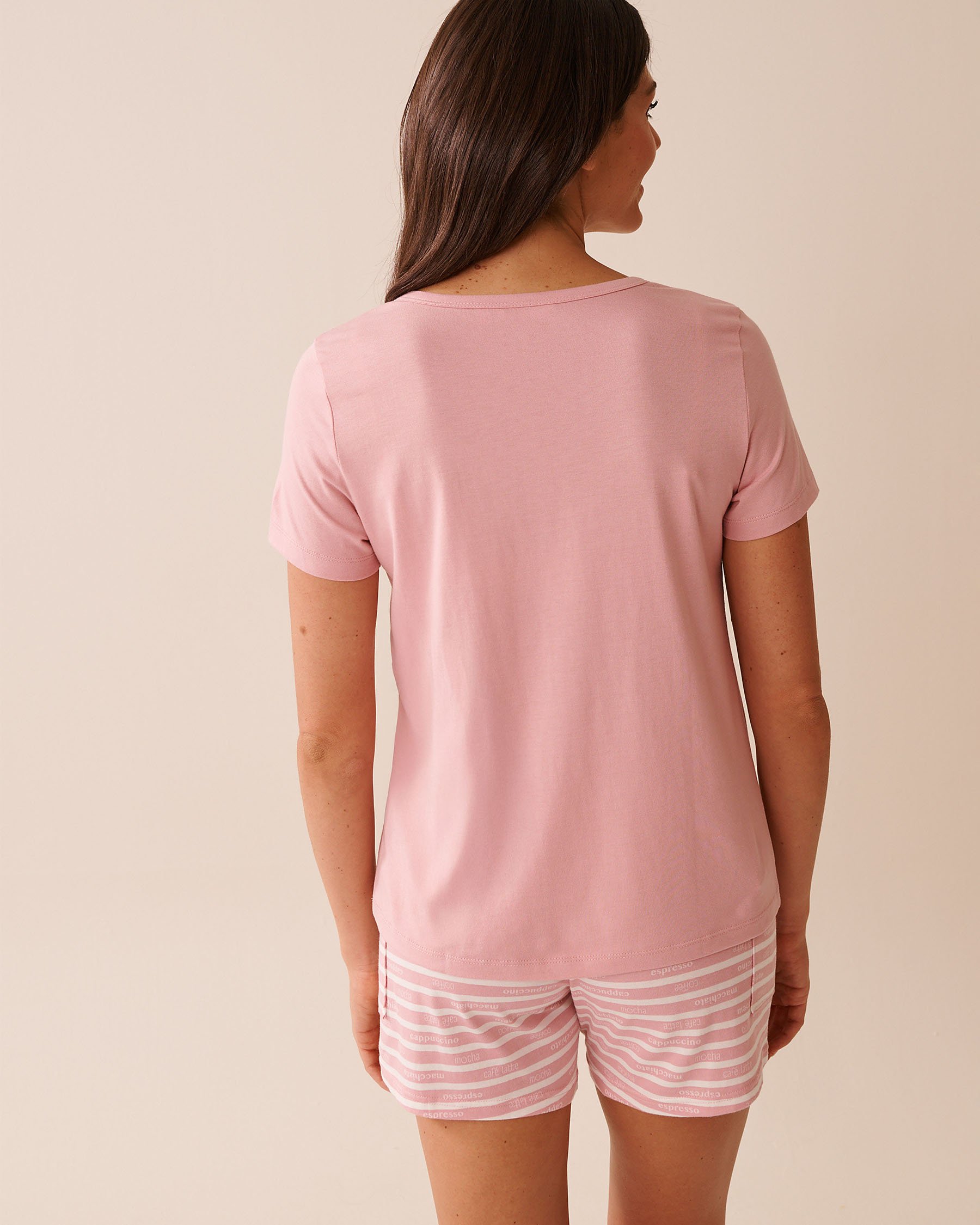 LA VIE EN ROSE Henley T-shirt Blush Pink 40100772 - View2
