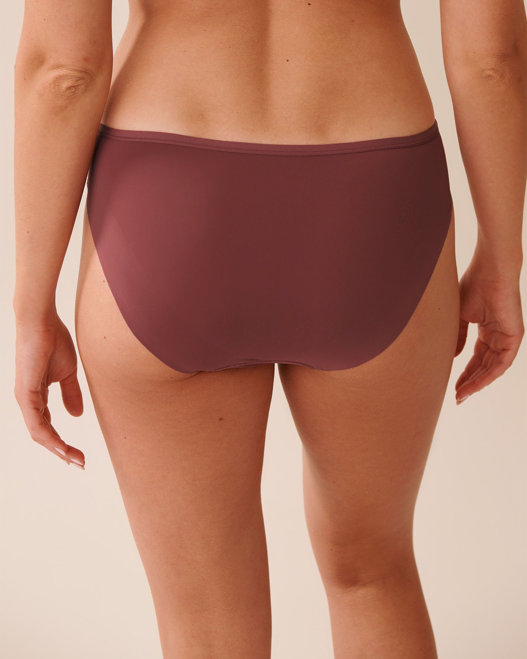 LA VIE EN ROSE Microfiber and Lace Sleek Back Bikini Panty Crushed Berry 20300437 - View2