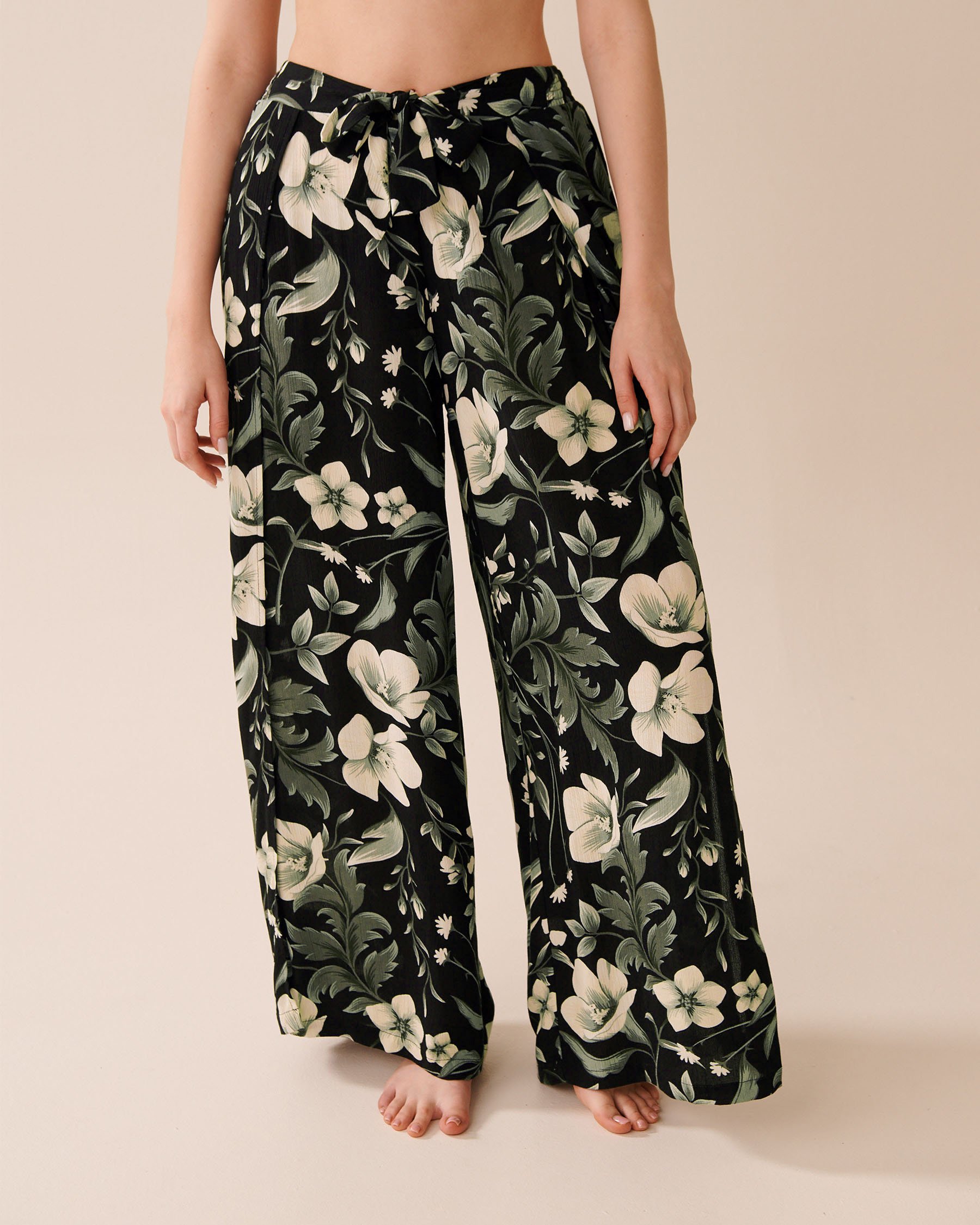 LA VIE EN ROSE AQUA Wrap Around Gauze Pants After Dark Blooms 80200077 - View3