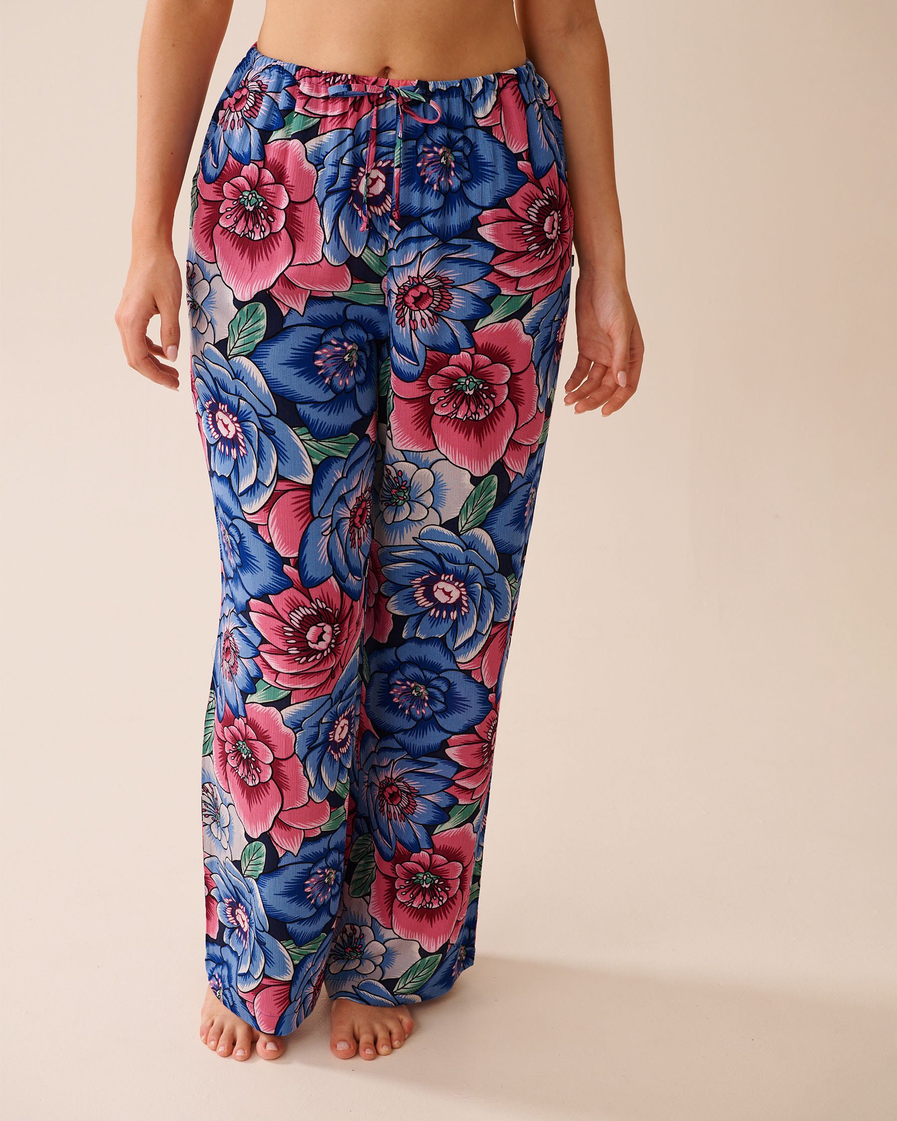 LA VIE EN ROSE AQUA Floral Gauze Pants Floral Pop 80200081 - View2