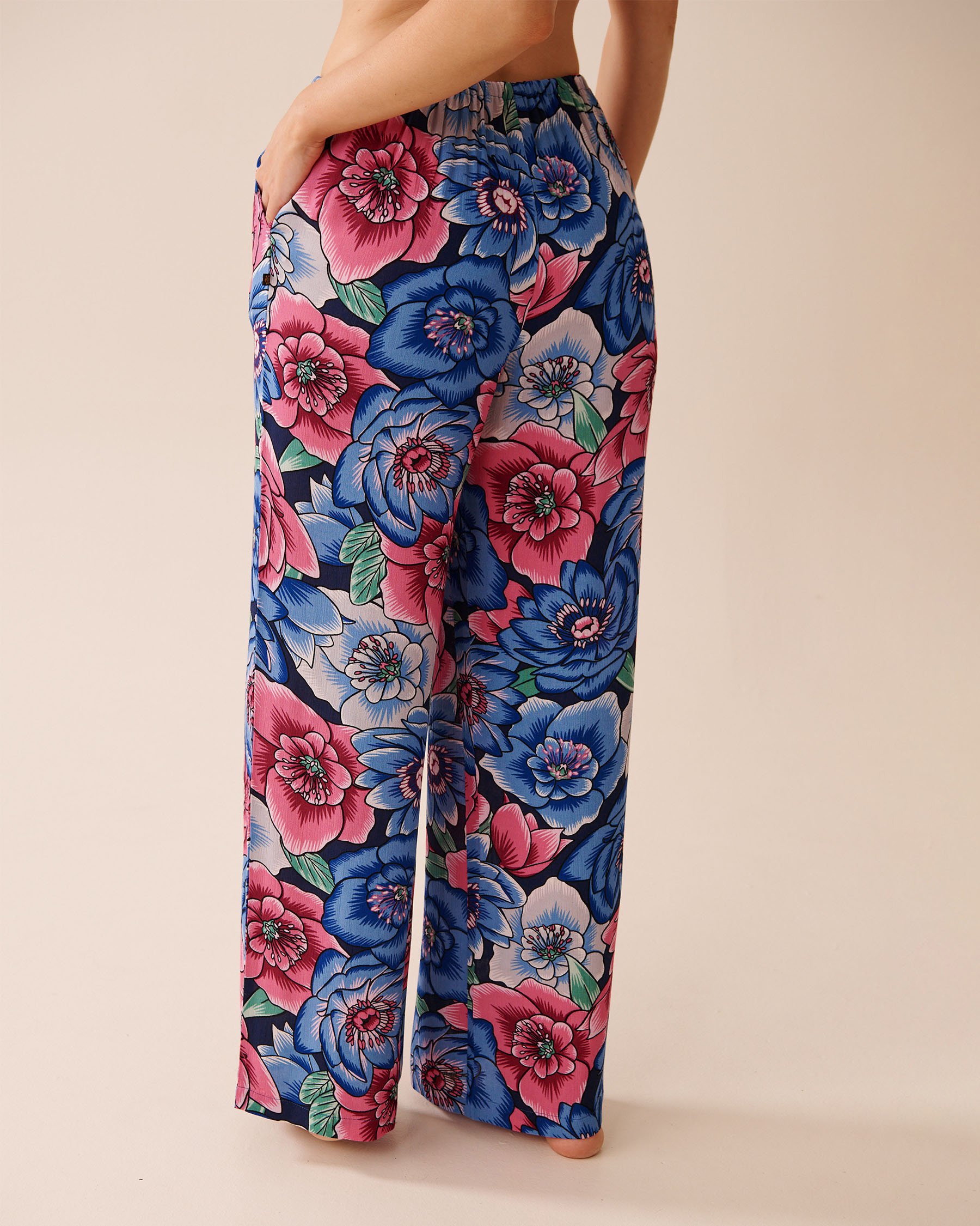 LA VIE EN ROSE AQUA Floral Gauze Pants Floral Pop 80200081 - View3