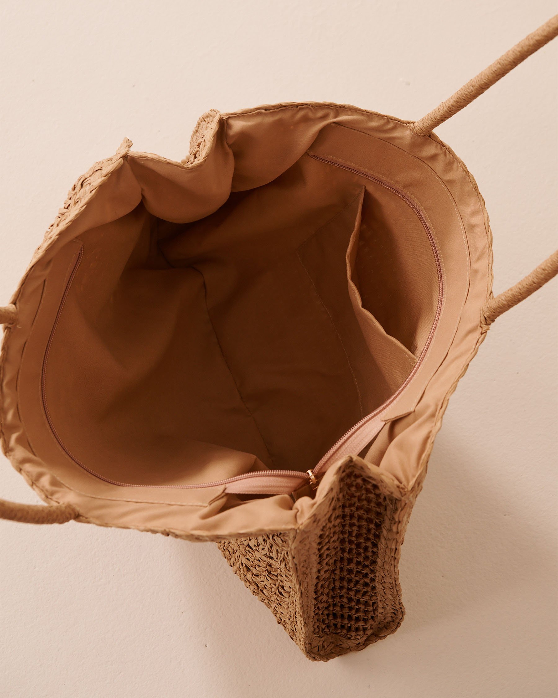 LA VIE EN ROSE AQUA Hand-woven Straw Bag Beige 80500118 - View2