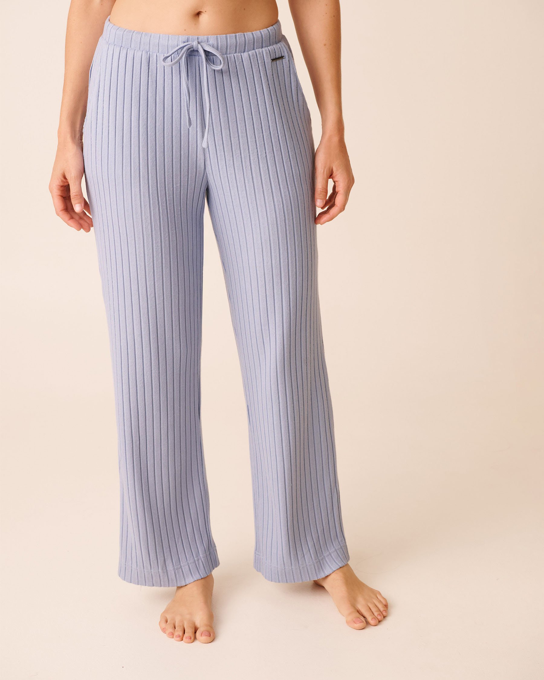 LA VIE EN ROSE Ribbed Wide Leg Pants Cloudy Blue 50200105 - View1