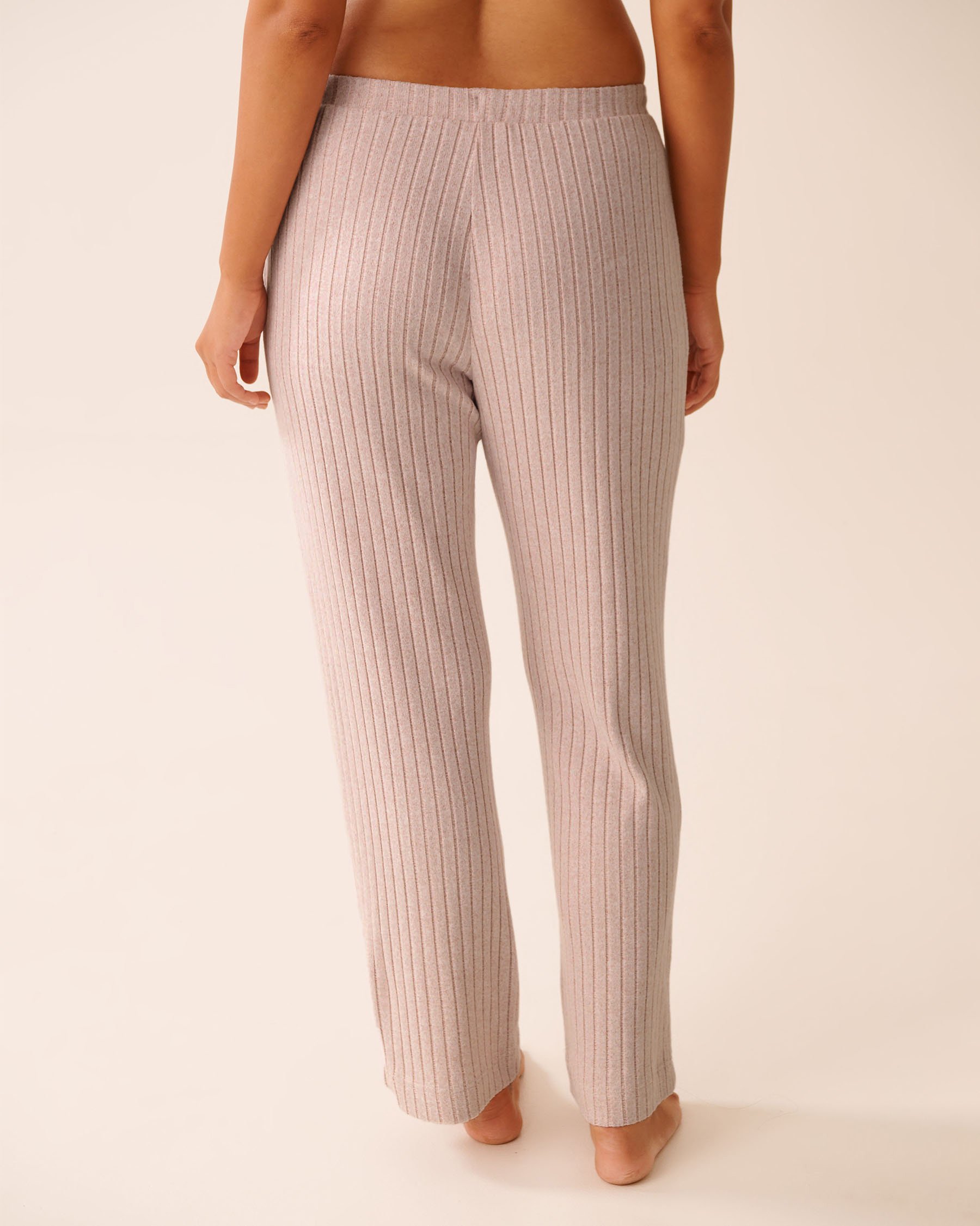 LA VIE EN ROSE Ribbed Wide Leg Pants Blush Pink 50200105 - View2