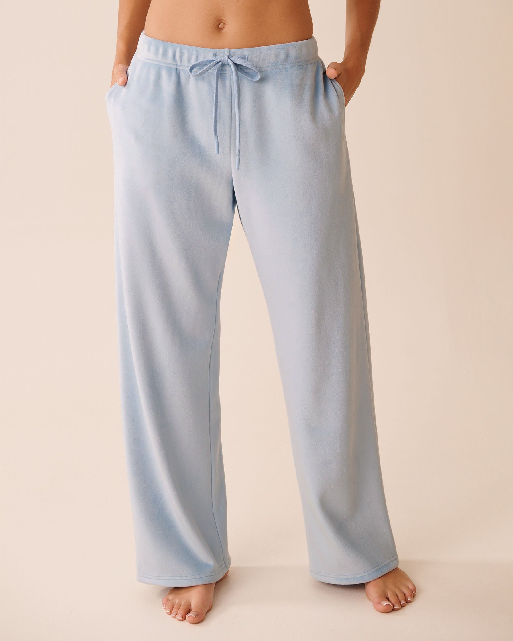LA VIE EN ROSE Velvet Pants Light Blue 50200108 - View1