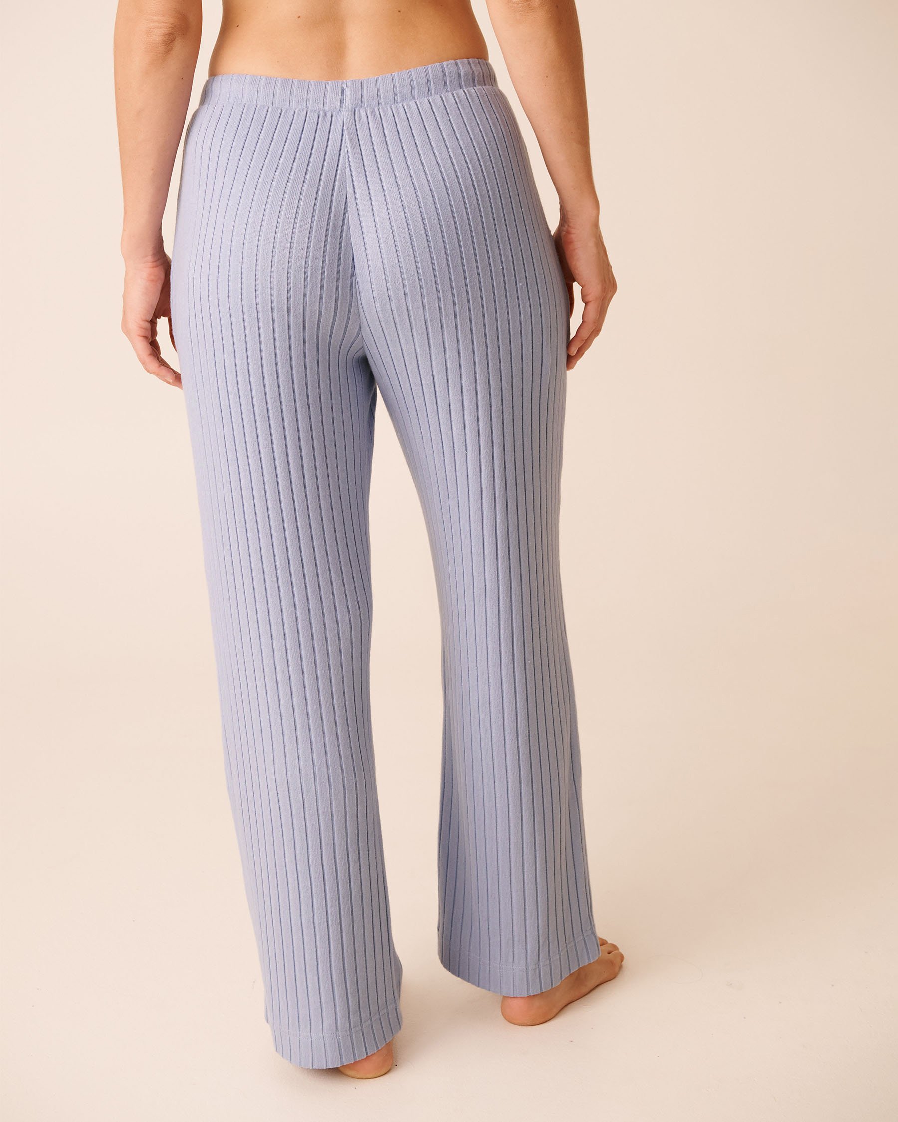 LA VIE EN ROSE Ribbed Wide Leg Pants Cloudy Blue 50200105 - View2
