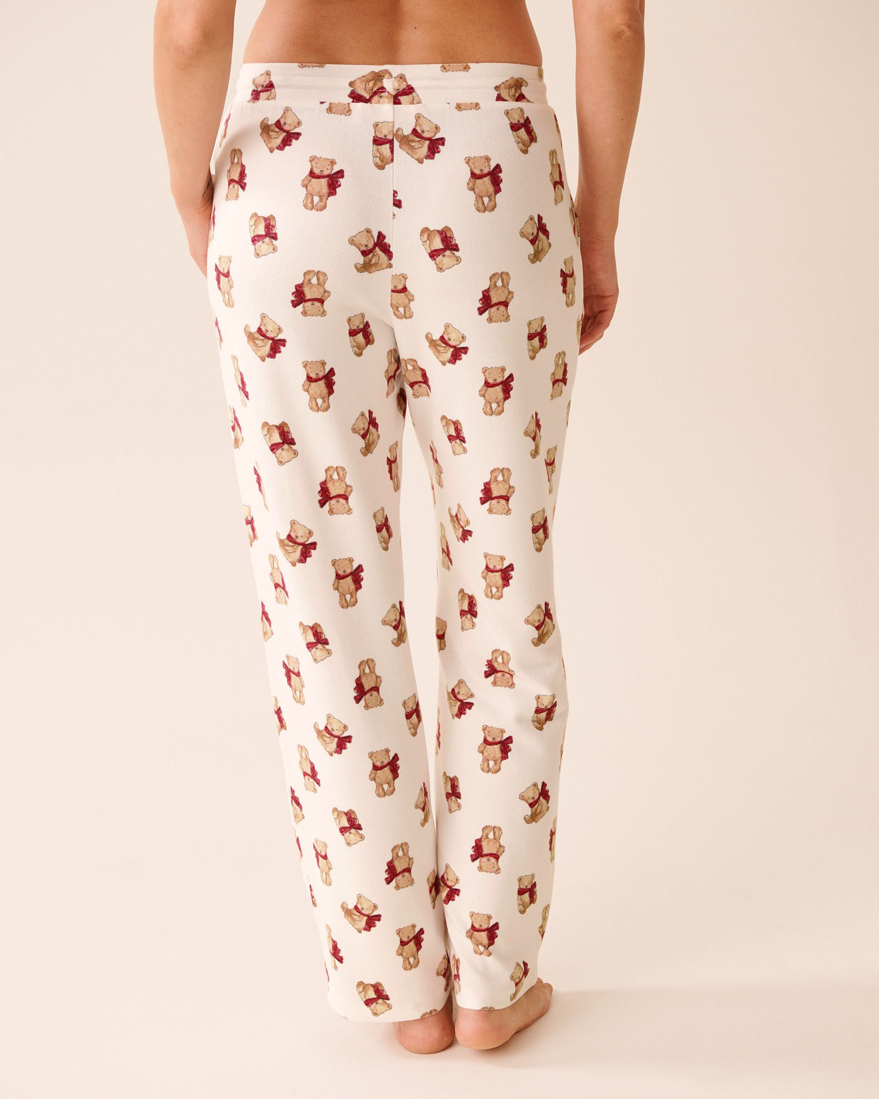 LA VIE EN ROSE Teddy Bear Print Recycled Fibers Pajama Pants White/Teddy Bears 40200779 - View4