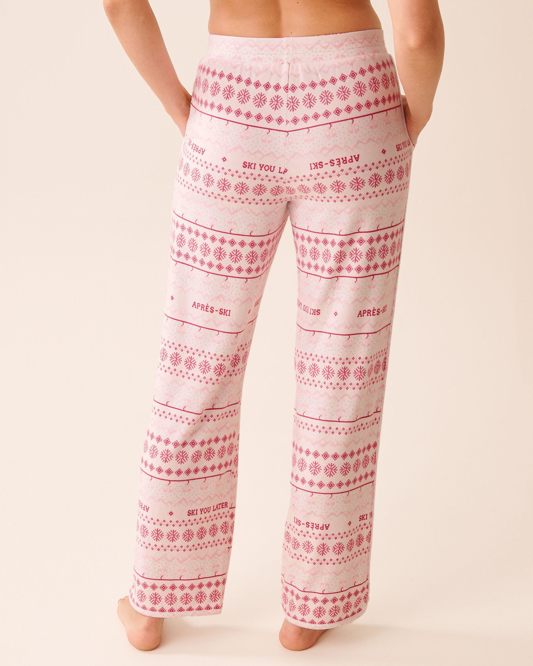 LA VIE EN ROSE Pink Fair Isle Print Recycled Fibers Pajama Pants Pink Fair Isle 40200782 - View2