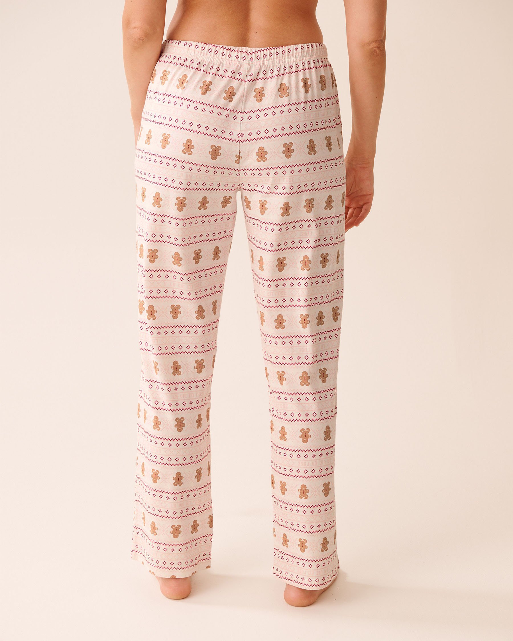 LA VIE EN ROSE Gingerbread Print Cotton PJ Set Pink/Gingerbread 40400087 - View7