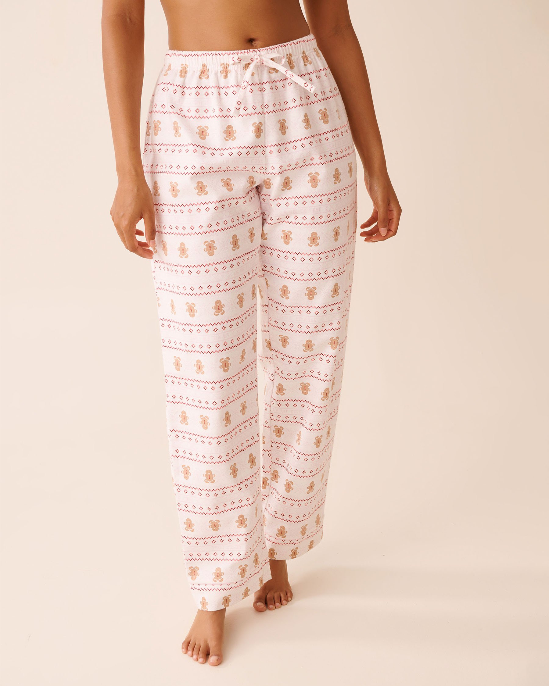 LA VIE EN ROSE Gingerbread Print Flannel PJ Set Fair Isle/Gingerbread 40400089 - View4