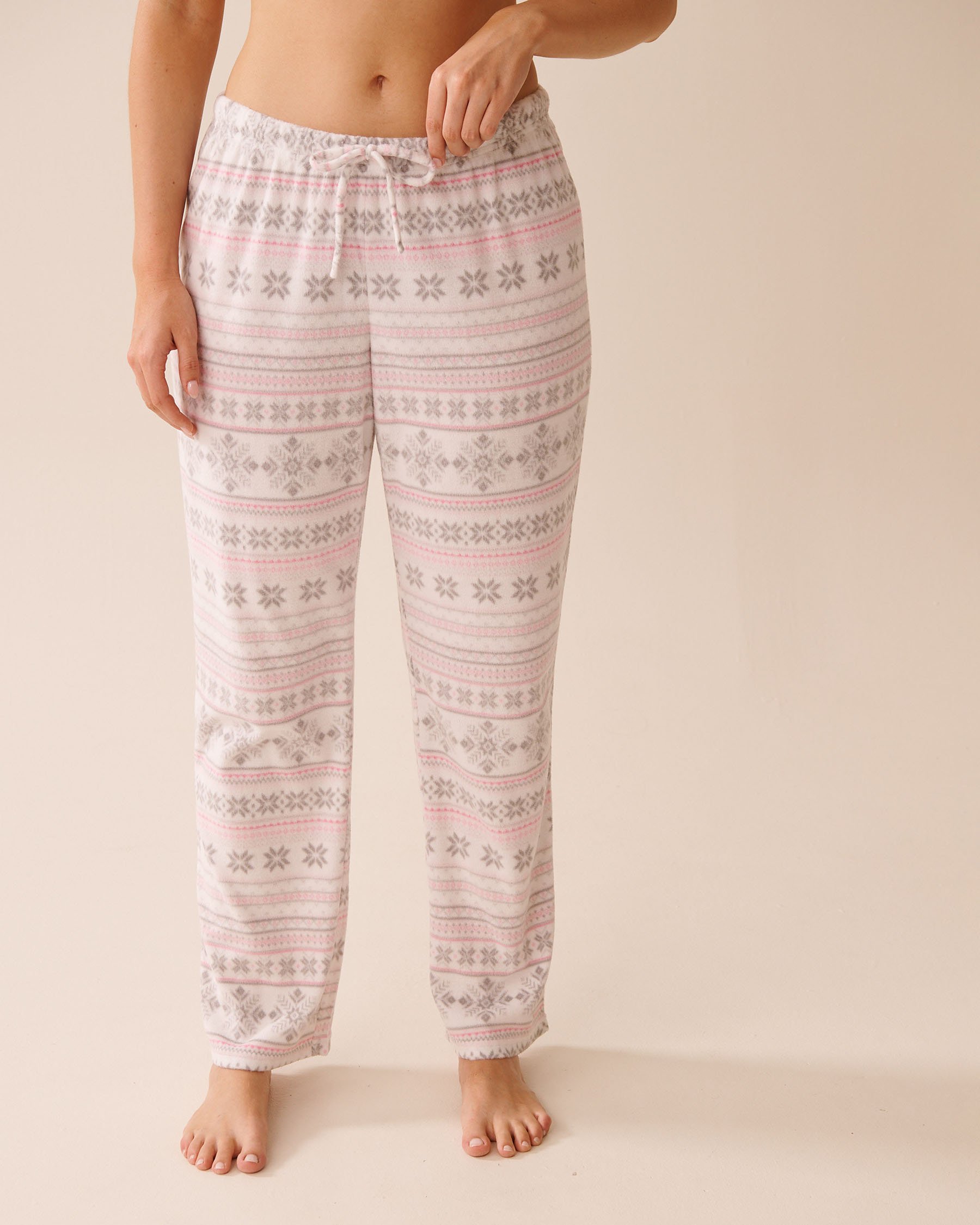 LA VIE EN ROSE Fair Isle Print Microfleece PJ Set Light Pink Fair Isle 40400090 - View4