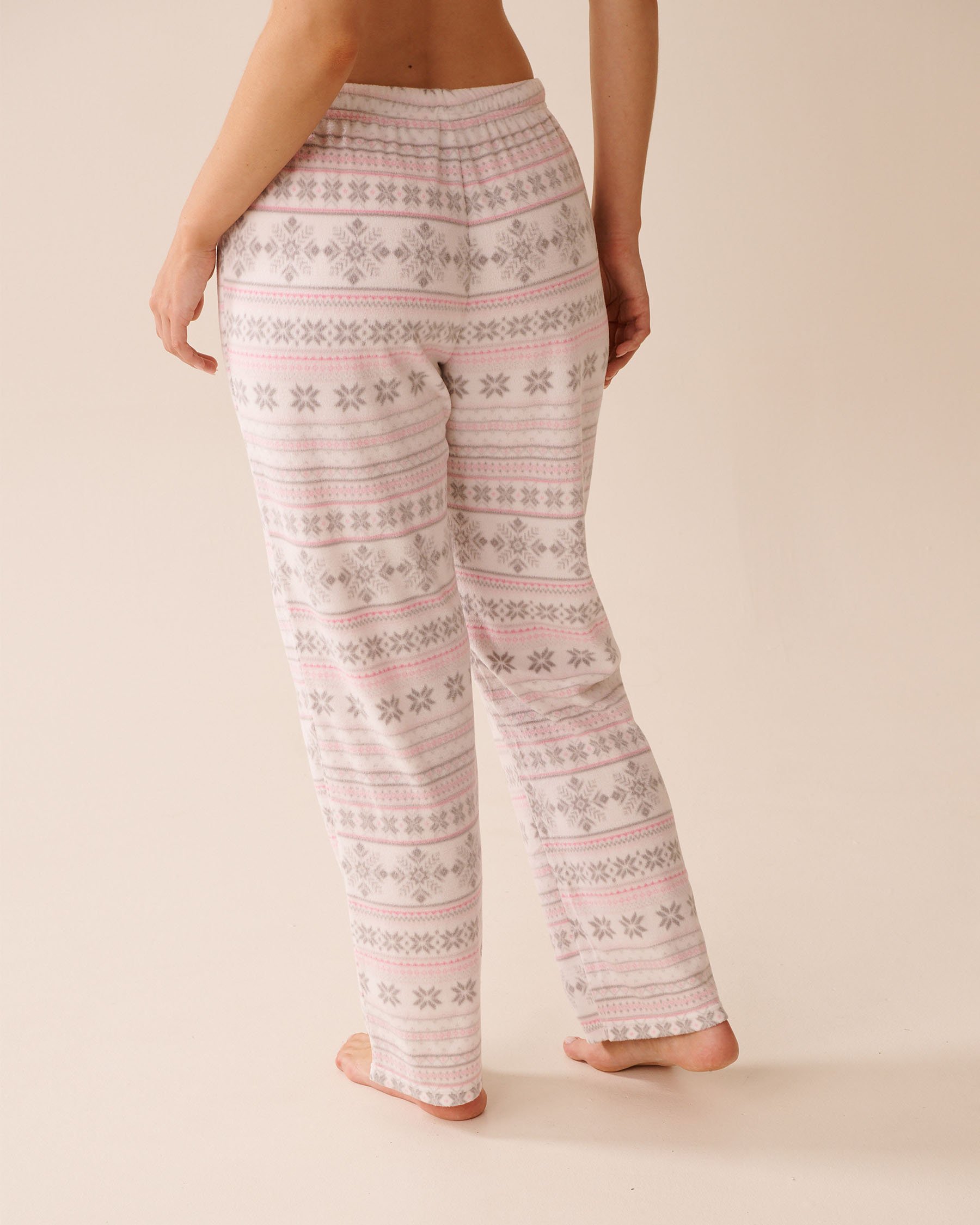 LA VIE EN ROSE Fair Isle Print Microfleece PJ Set Light Pink Fair Isle 40400090 - View5