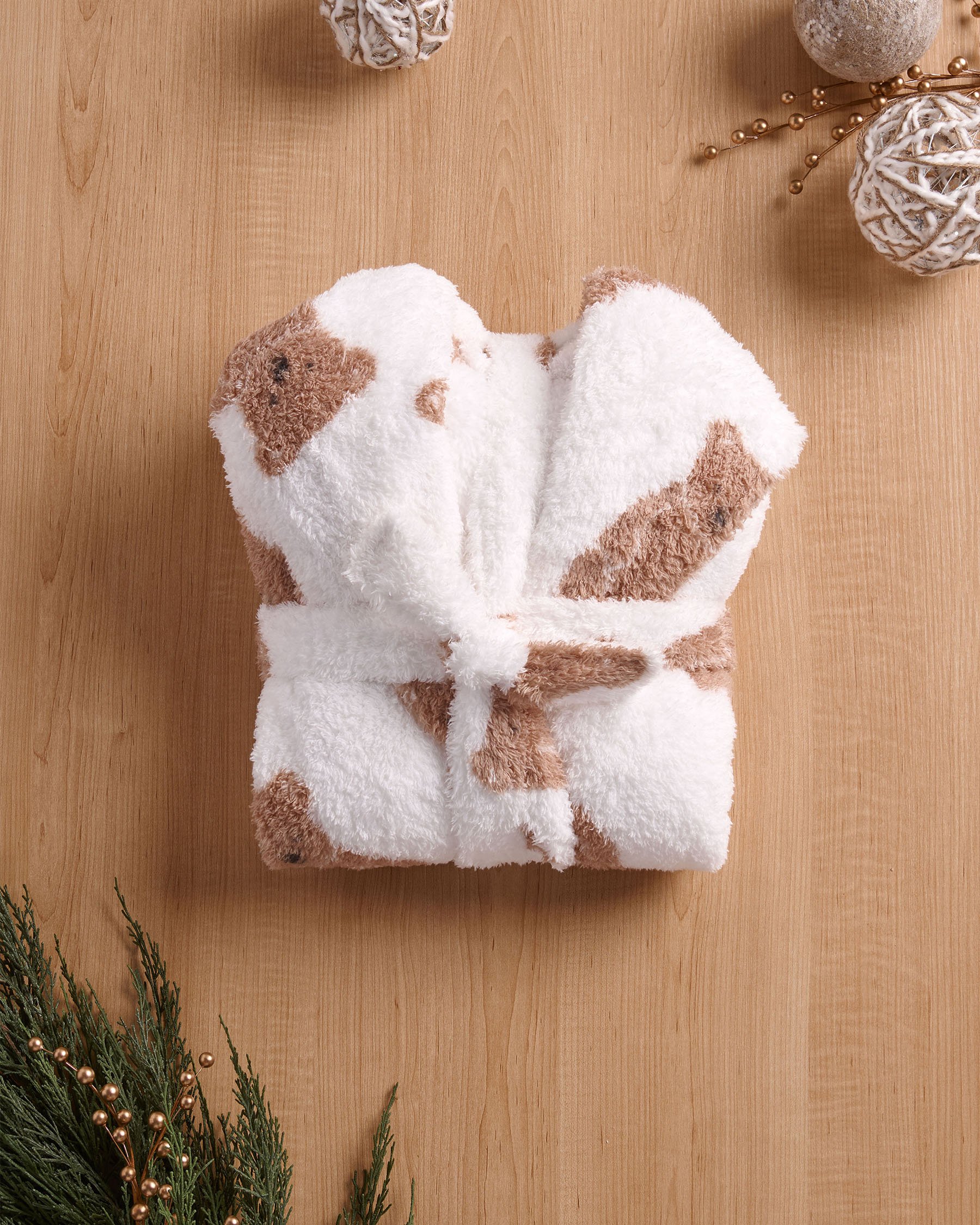 LA VIE EN ROSE Teddy Bear Print Soft Plush Hooded Robe White/Teddy Bears 40600215 - View5