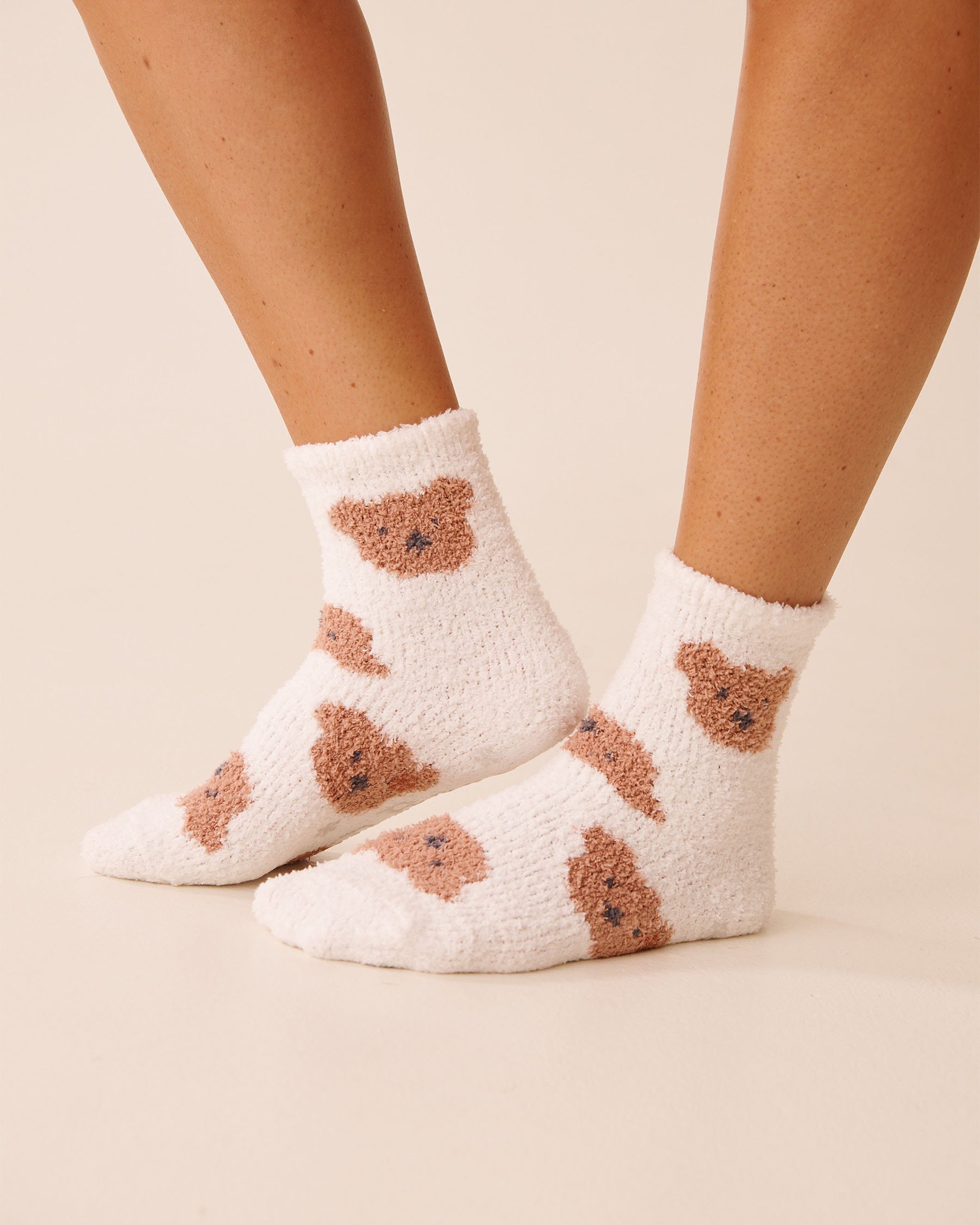 LA VIE EN ROSE Plush Teddy Bear Socks White/Teddy Bears 40700425 - View1