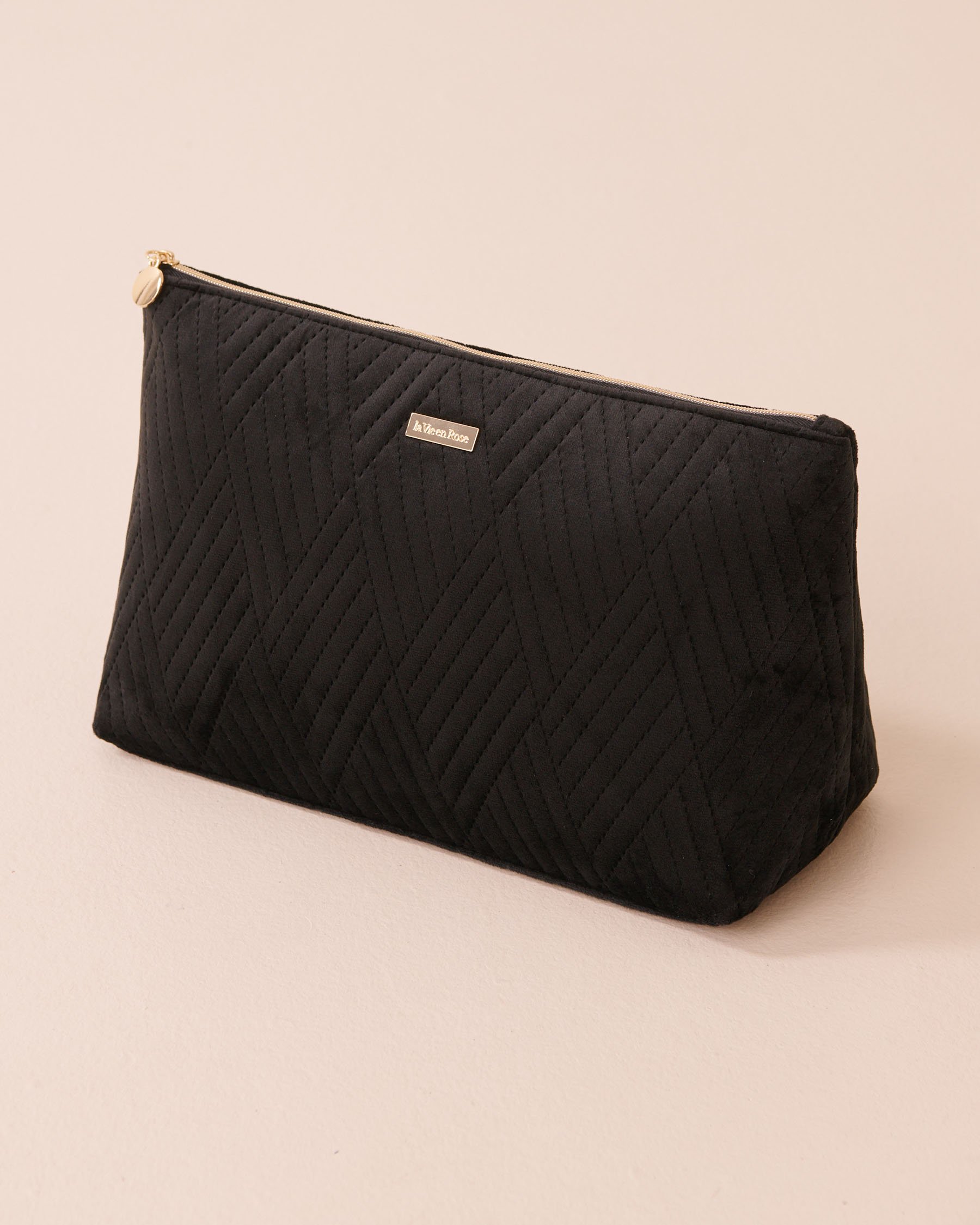 LA VIE EN ROSE 2-in-1 Velvet Cosmetic Bag Black 40700428 - View2