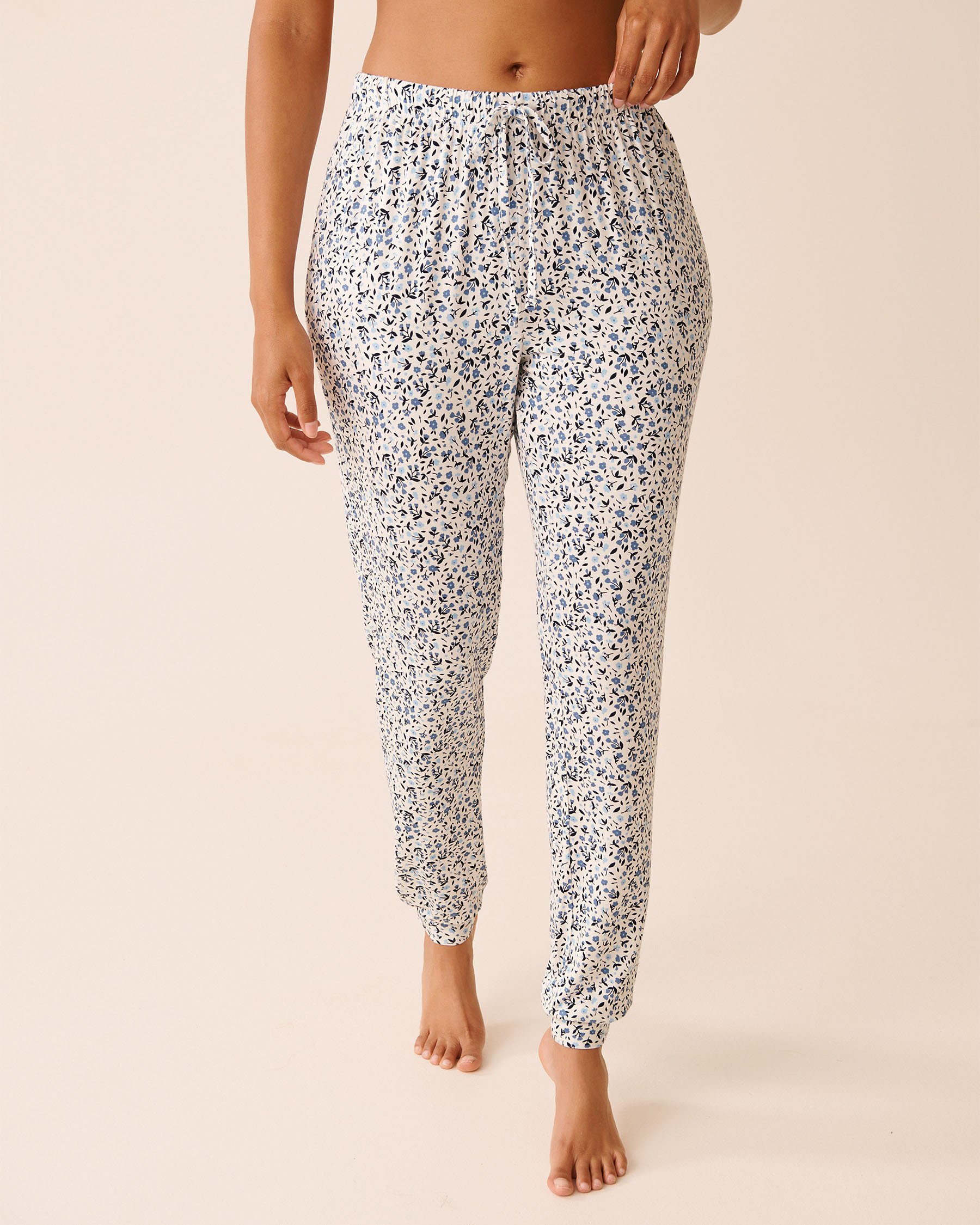 LA VIE EN ROSE Blue Floral Print Long Sleeve PJ Set Blue/Flowers 40400088 - View4