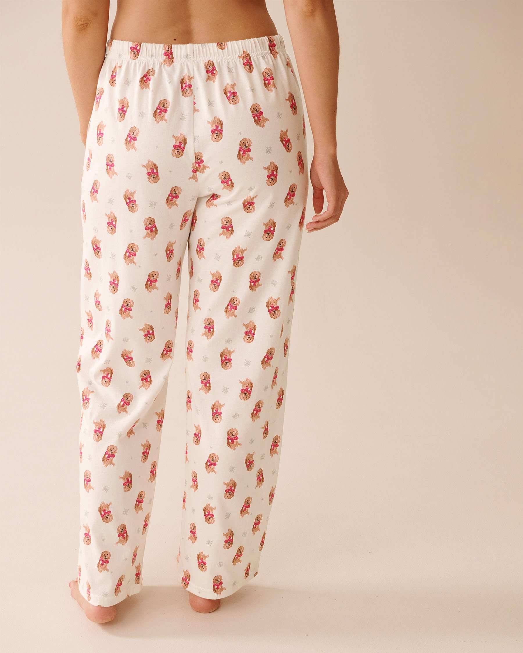 LA VIE EN ROSE Dog Print Cotton PJ Set Red/Dogs 40400087 - View6