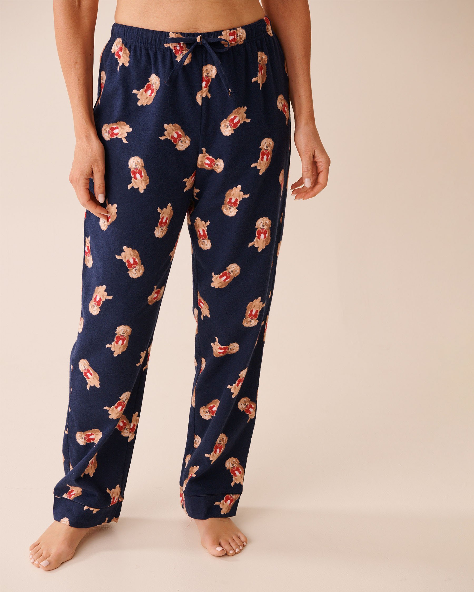 LA VIE EN ROSE Dog Print Flannel PJ Set Blue/Dogs 40400089 - View4